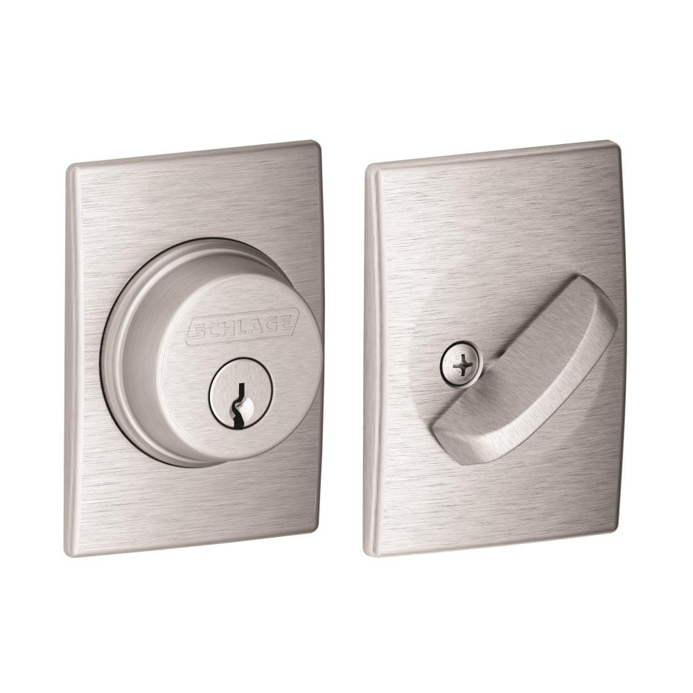 Schlage B60 Series Satin Chrome Single Cylinder Deadbolt In The ...