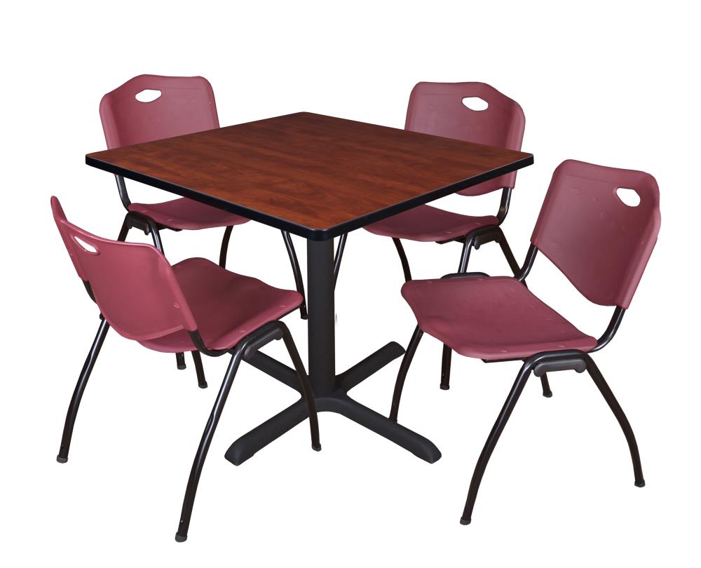 Regency TB3636CH47BY Breakroom Red 4-Person Training Table (36-in W x 29-in H)