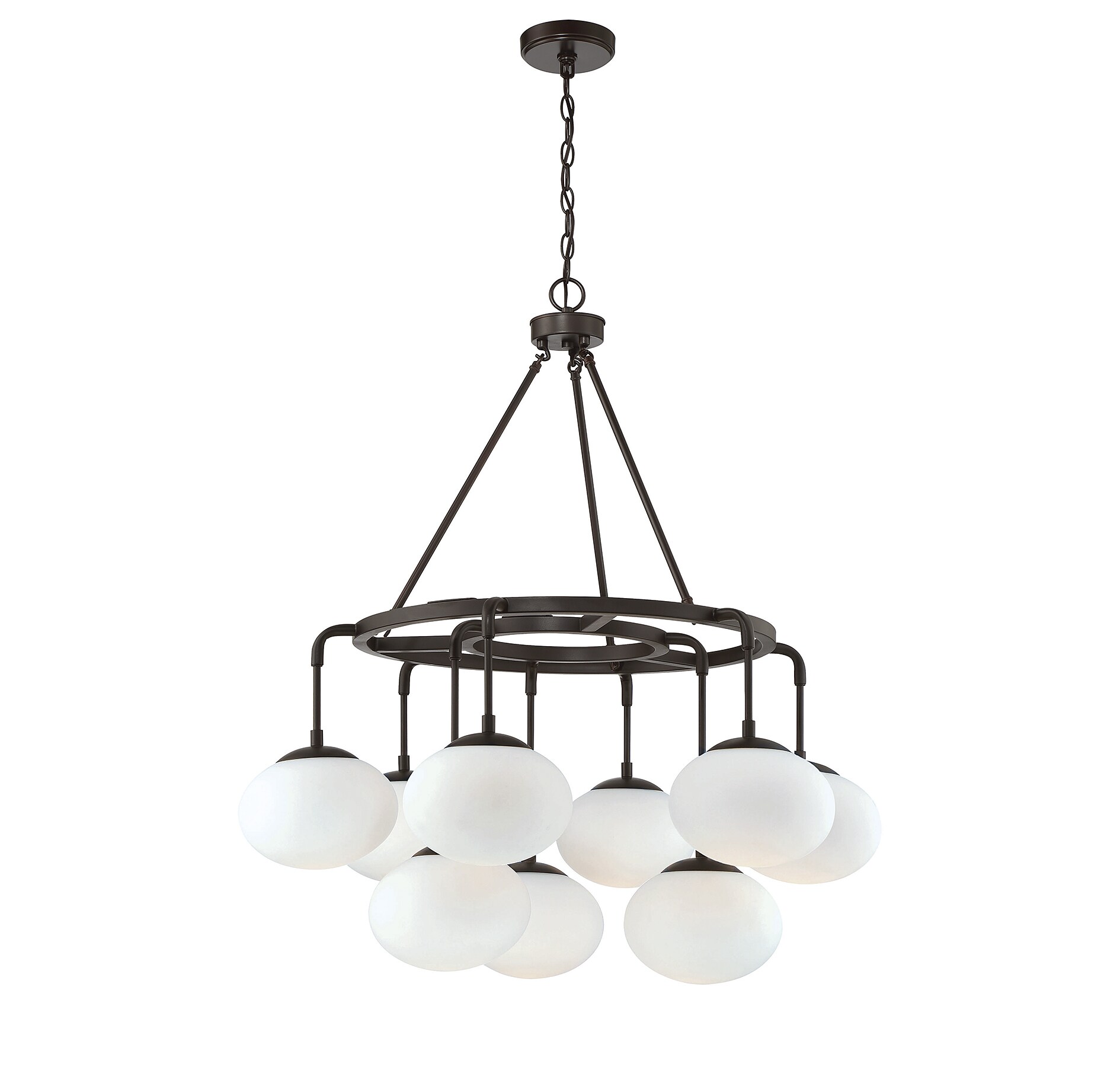 Meridian Lite Trends M10098ORB Meridian 9 -Light Brushed Bronze Vintage For Use in Bedrooms, Dining Rooms, Foyers, Kitchens, Living Rooms Chandelier