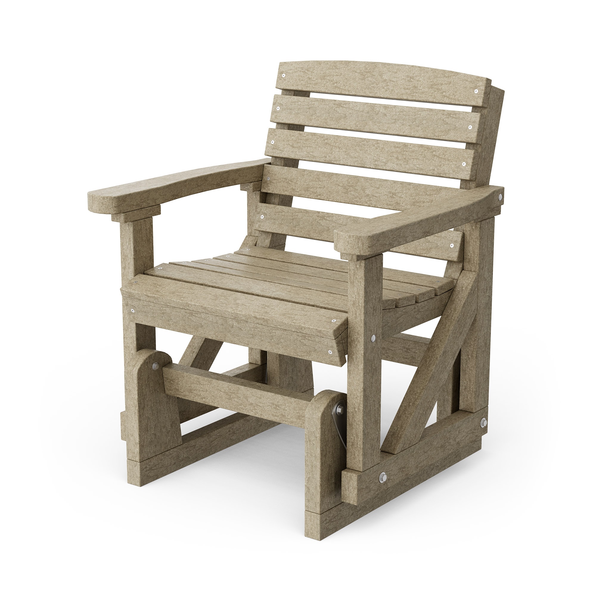 Wildridge LCC-206-WW Classic 1 -person Weathered Wood HDPE Outdoor Glider