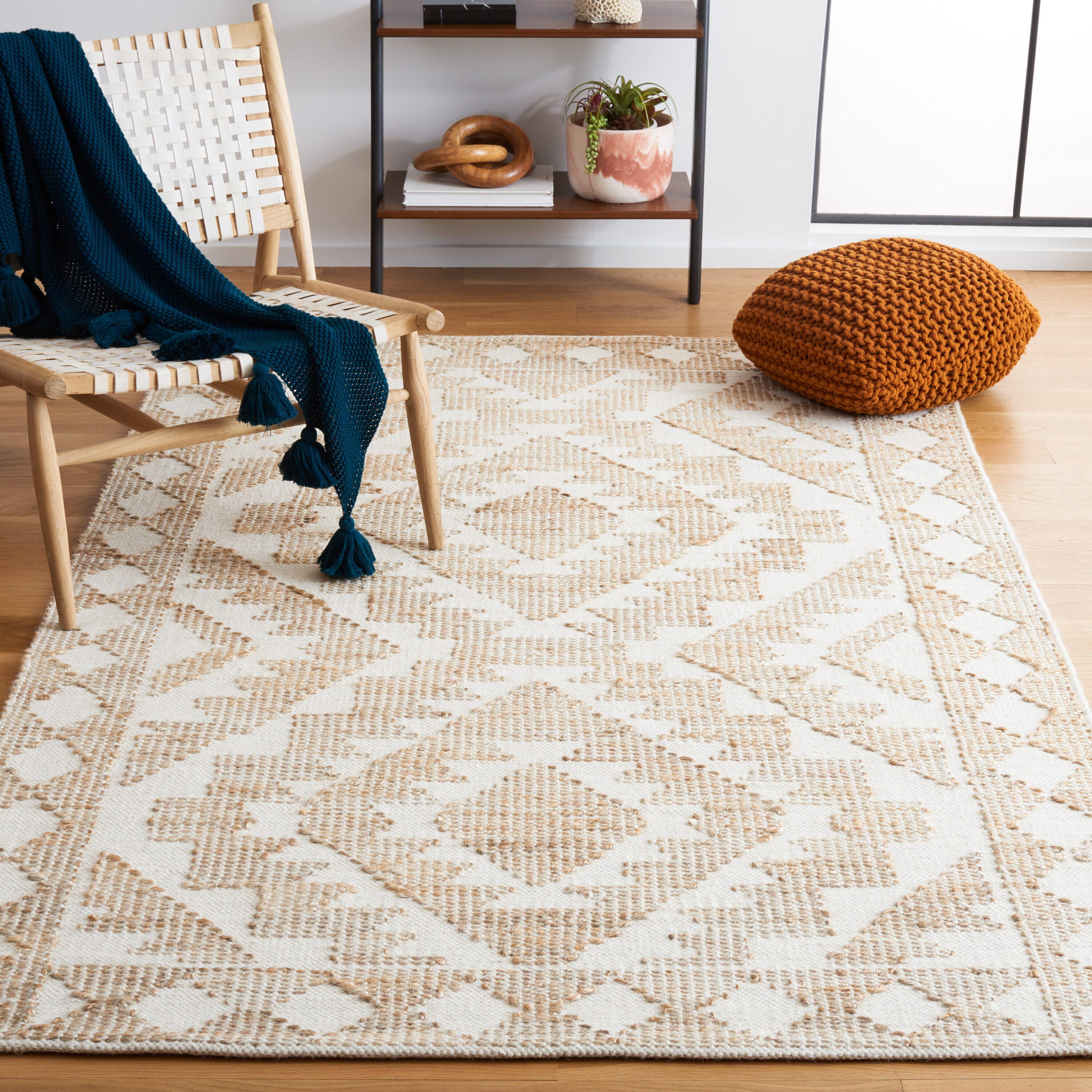  Natural Fiber 512 Ivory/Natural Bohemian 5ft x 8ft Medium Rectangle Rug