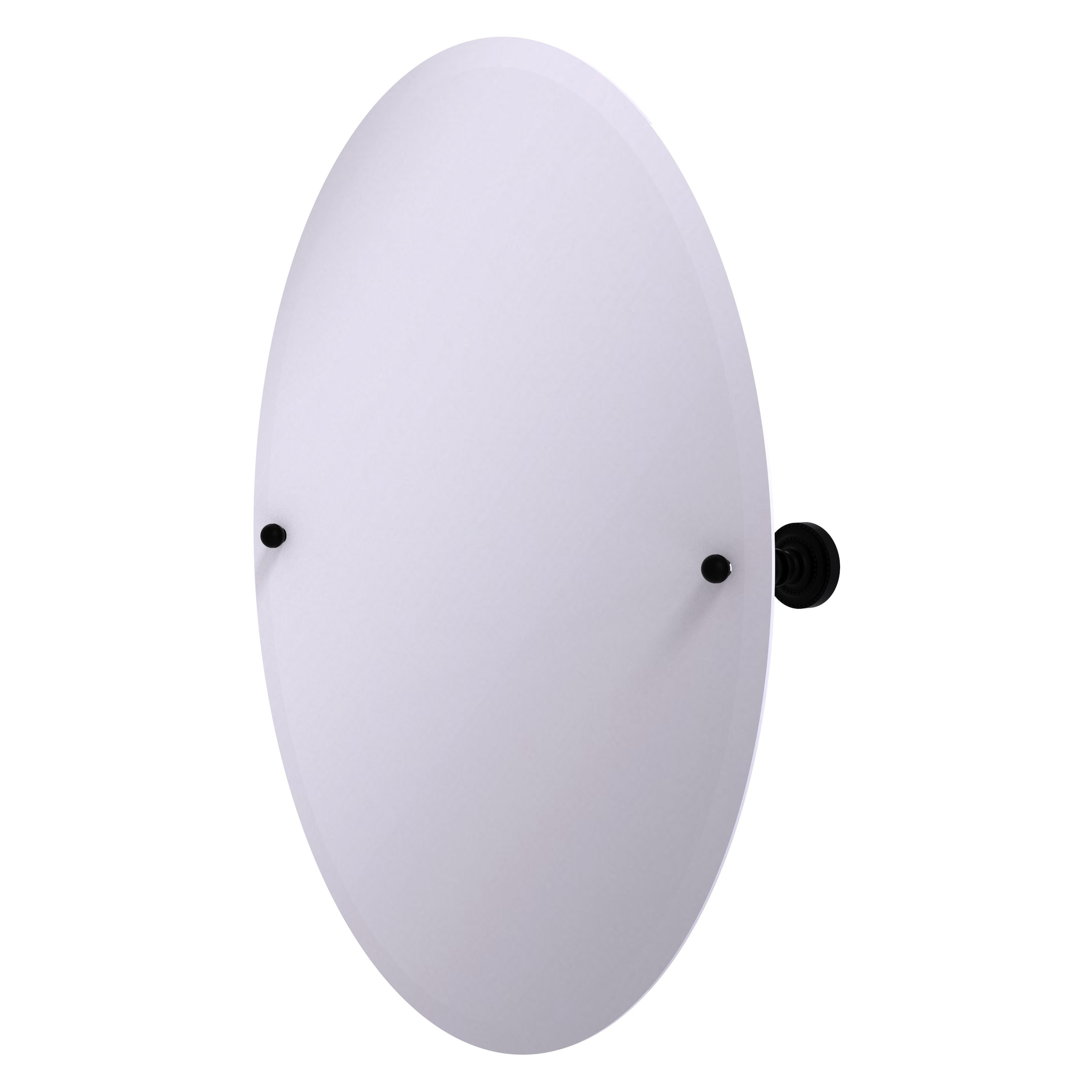 Allied Brass DT-91-BKM Dottingham 21-Inches x 28-Inches Beveled Frameless Oval Tilting Bathroom Vanity Mirror ( Matte black )