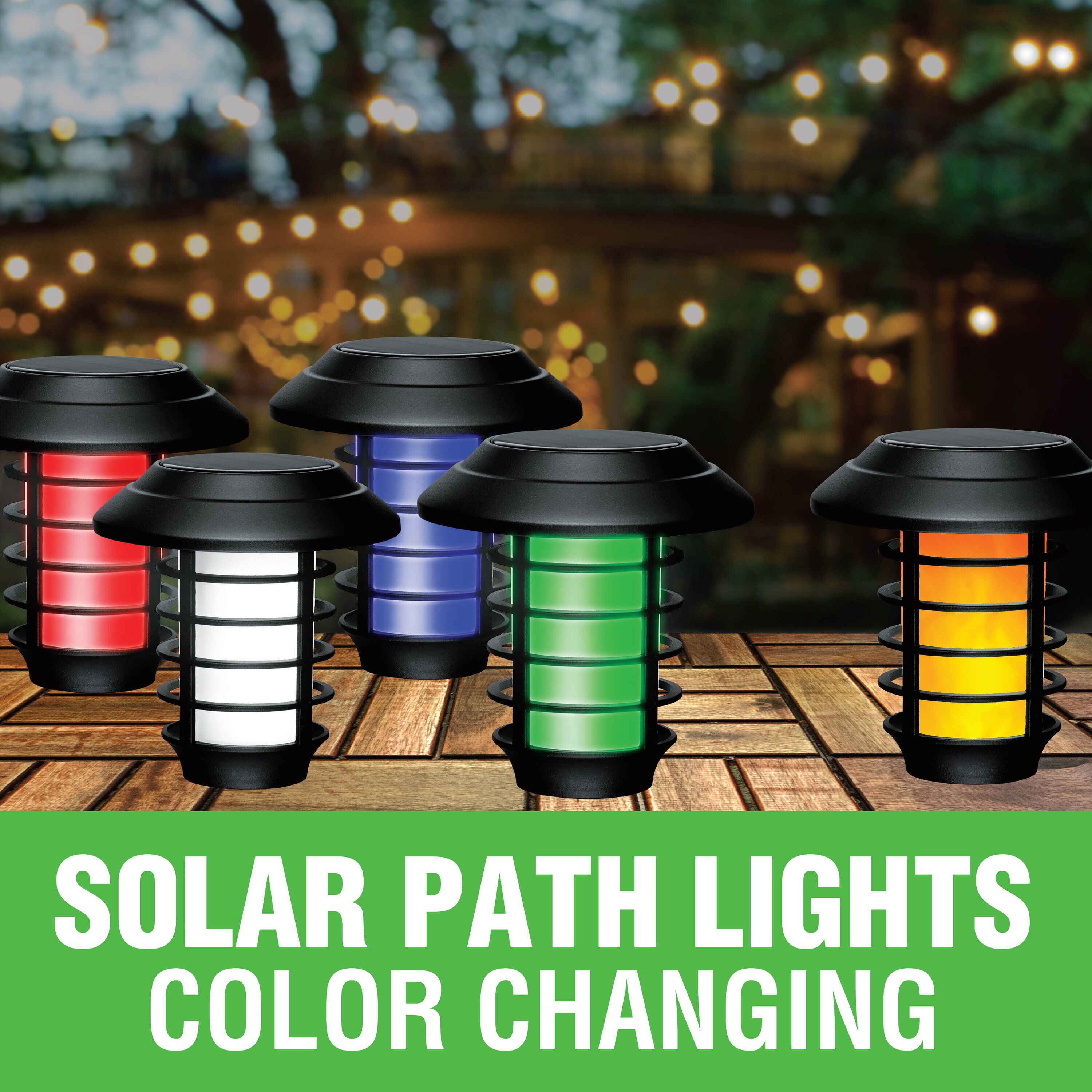 BELL + HOWELL 8-Pack Color Changing Wall Light 10-Lumen 2-Watt Black Low  Voltage Solar LED Outdoor Path Light in the Path Lights department at