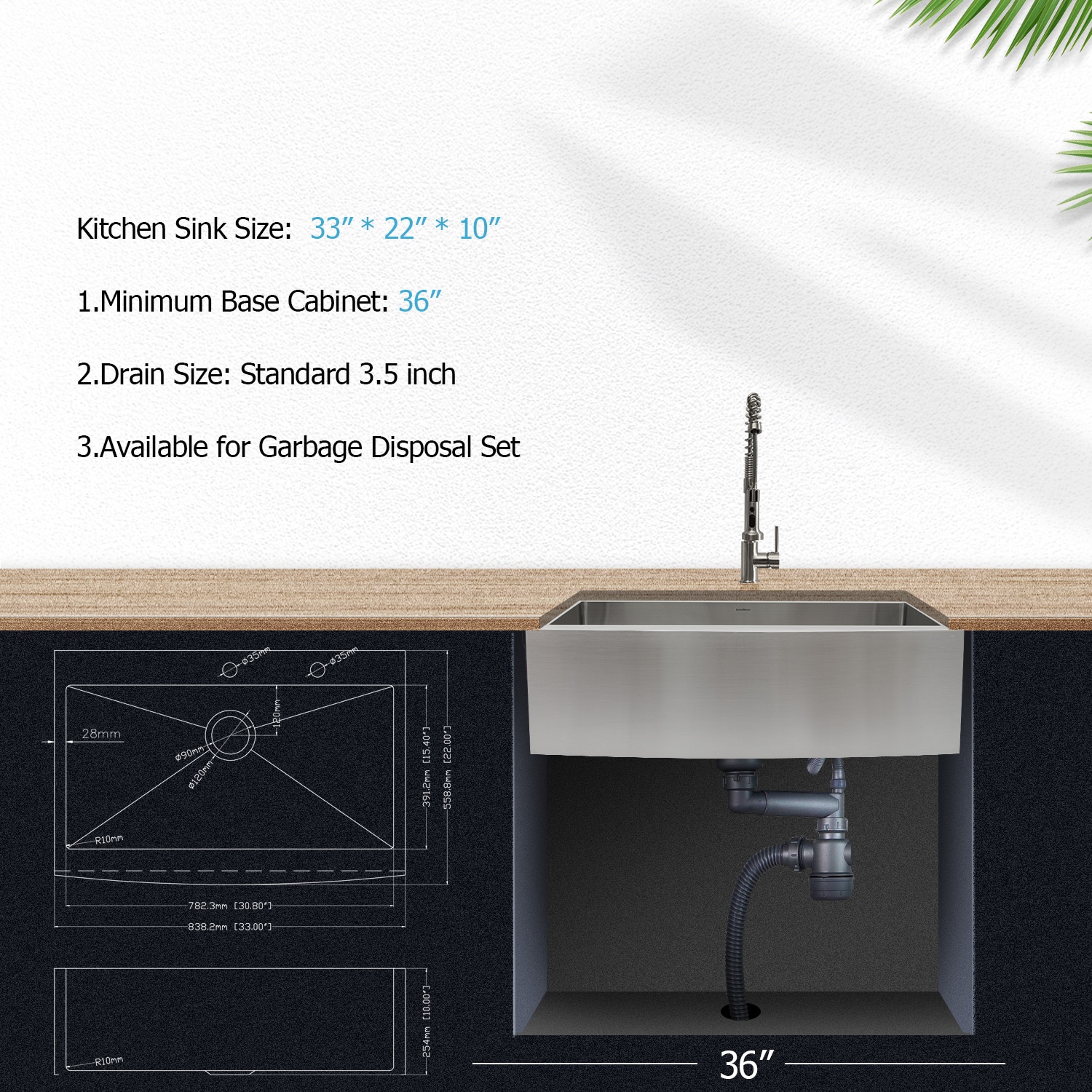 Lordear H-LAT3322R1 Kitchen-Sinks - View #6