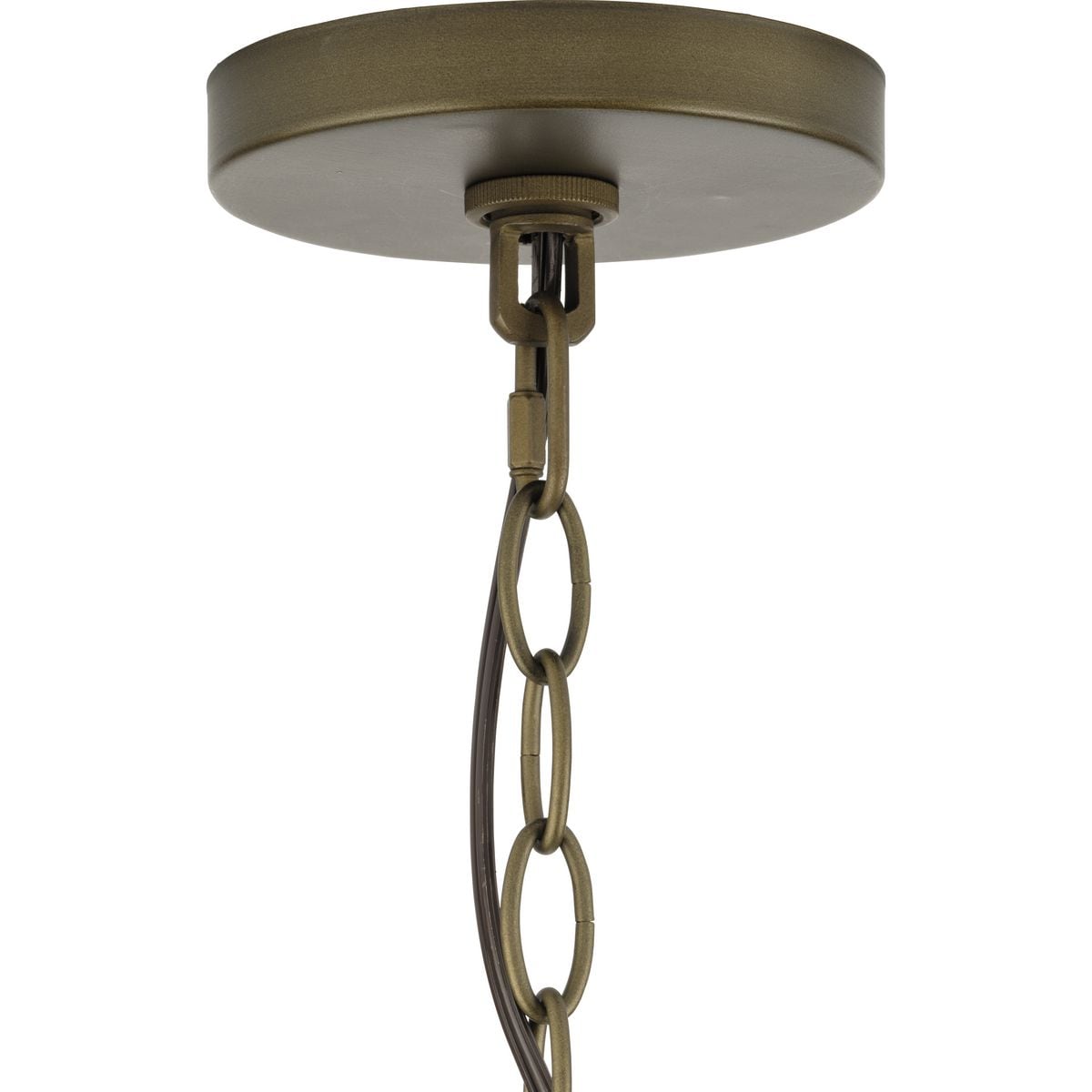 Aged Brass 3-Light Pendant with Woven Metal and Rattan Cage