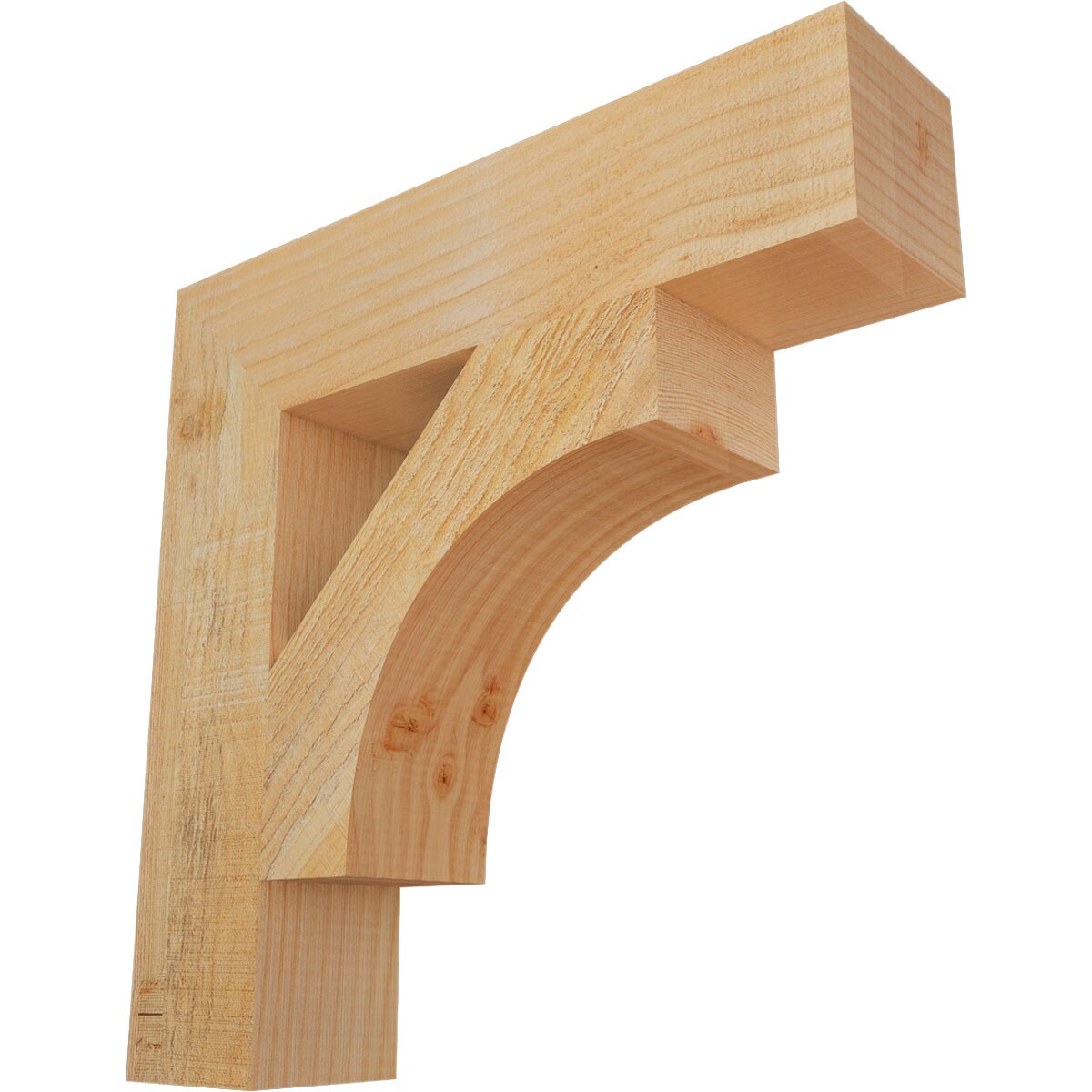 Ekena Millwork BKT04X18X18WTL05RDF Westlake block rough sawn 4-in x 18-in x 18-in Douglas fir Brown Wood Standard bracket