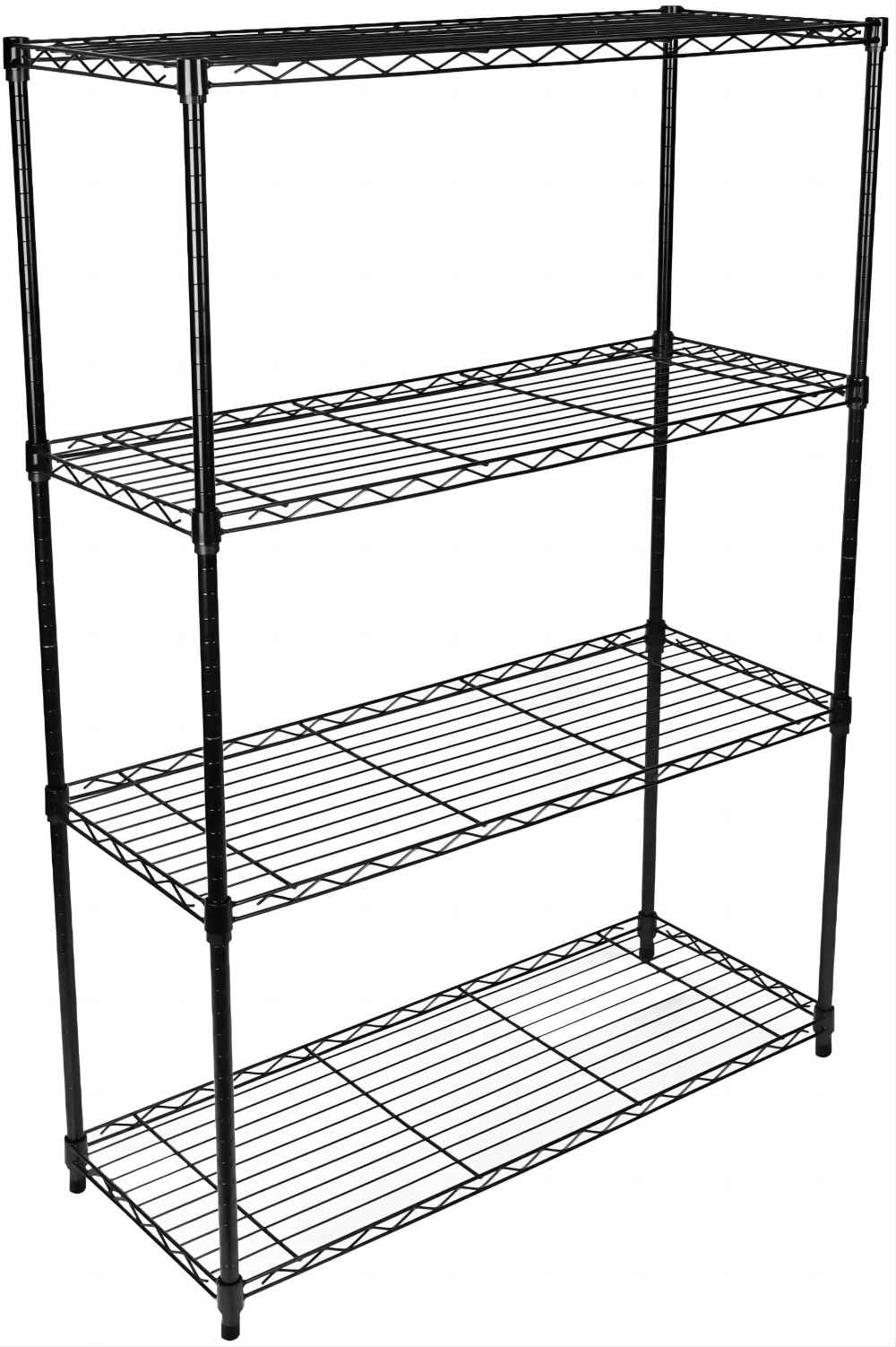 Miki Shinly DHS-9912-41QI Metal Heavy Duty 3 -Tier Utility shelving unit ( 36-in W x 15-in D x 56-in H ) ( Black , ( 250-lb lbs. Capacity Per Shelf )
