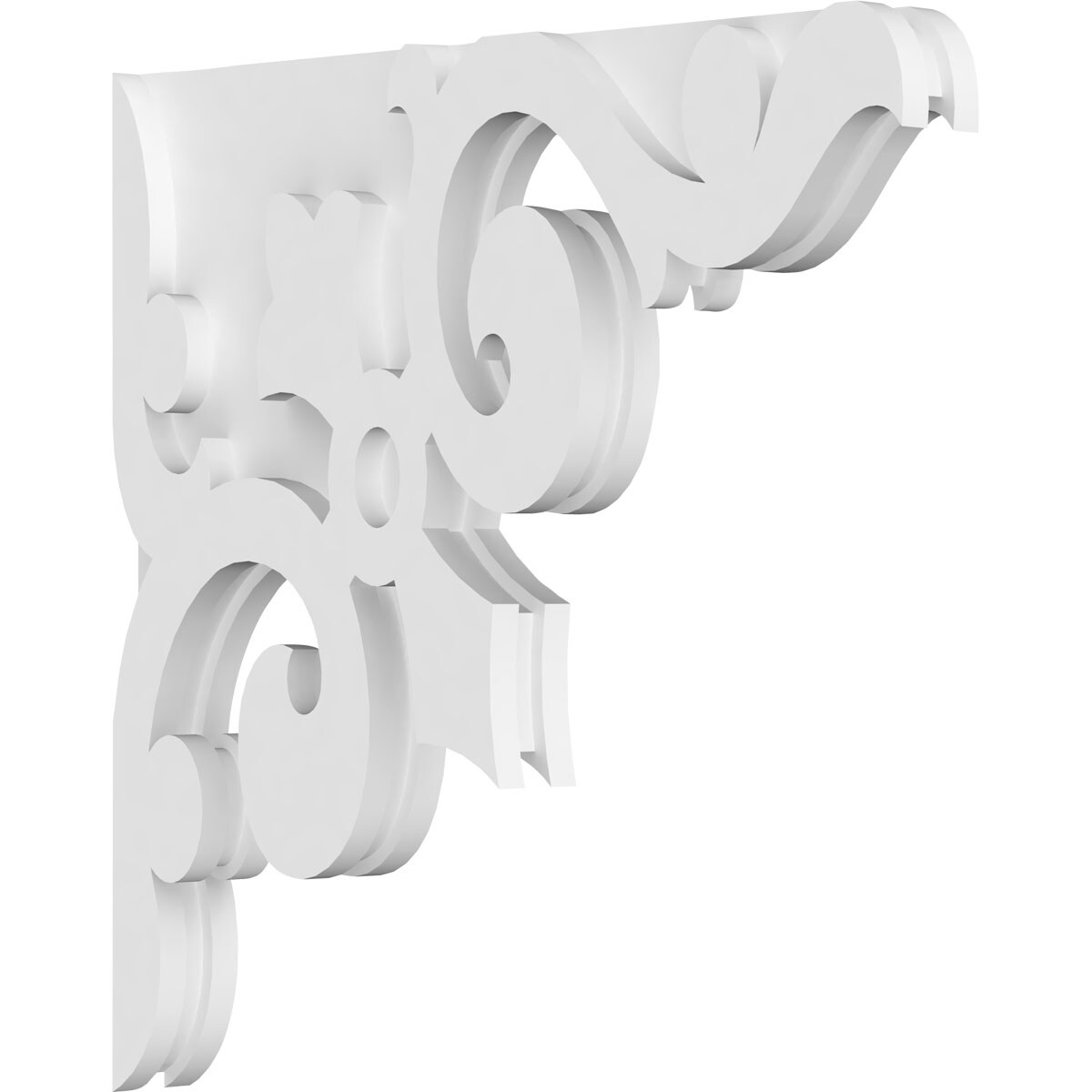 Ekena Millwork CORP01X18X18WH 1.875-in x 18-in x 18-in Whitman Unfinished White PVC Paintable Corbel