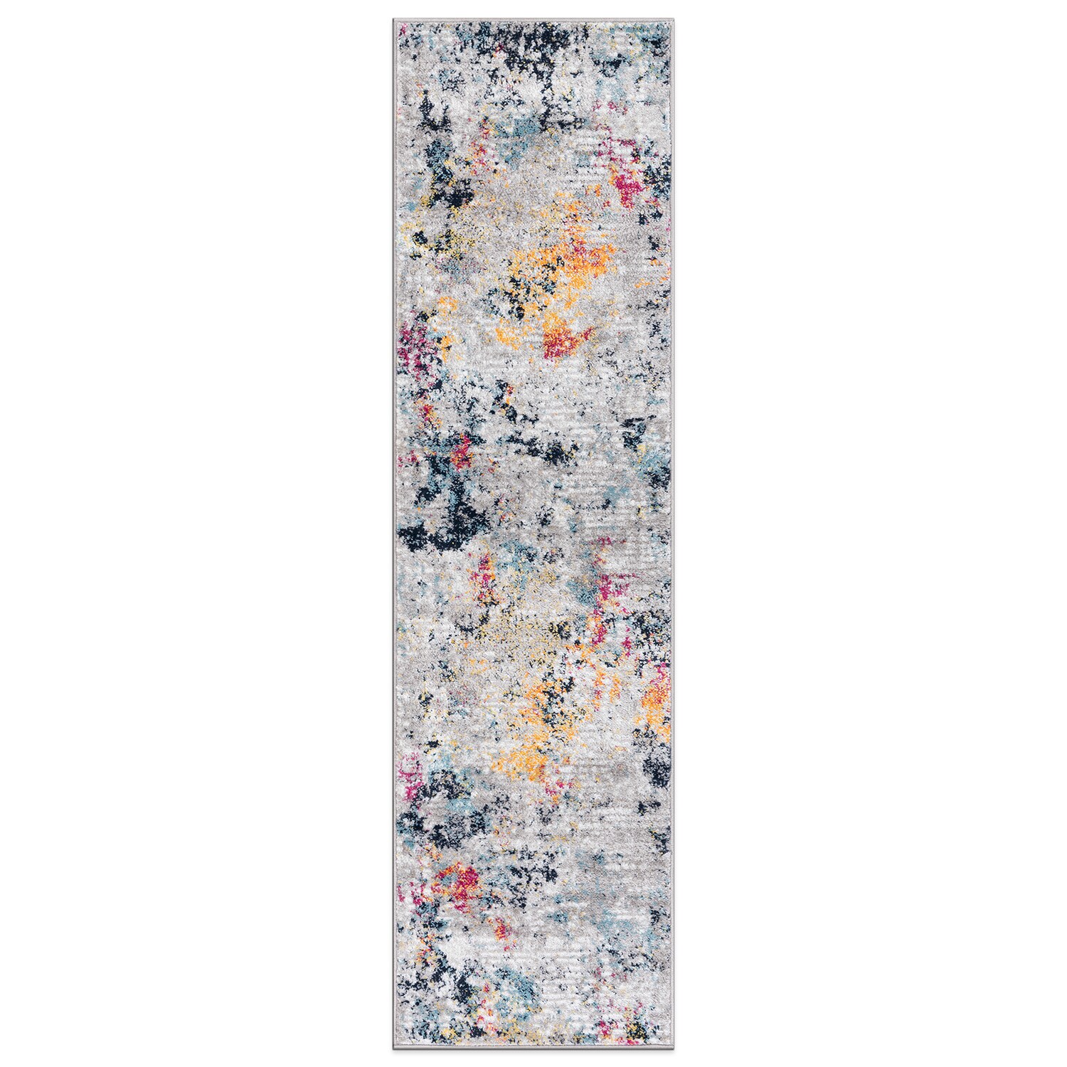 World Rug Gallery 936MULTI2X7 2 x 7 (ft) Loomed Polypropylene Multi Rectangular Indoor Abstract Global Runner rug