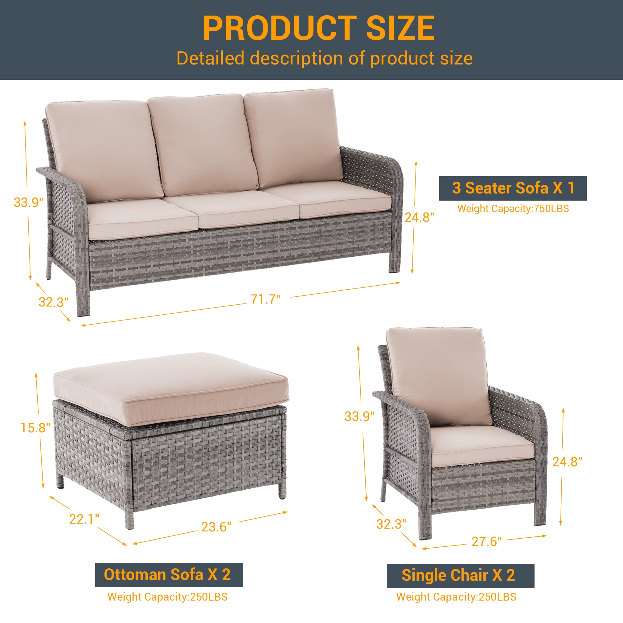 Sonkuki SD-PS-155HSD Patio-Conversation-Sets - View #3