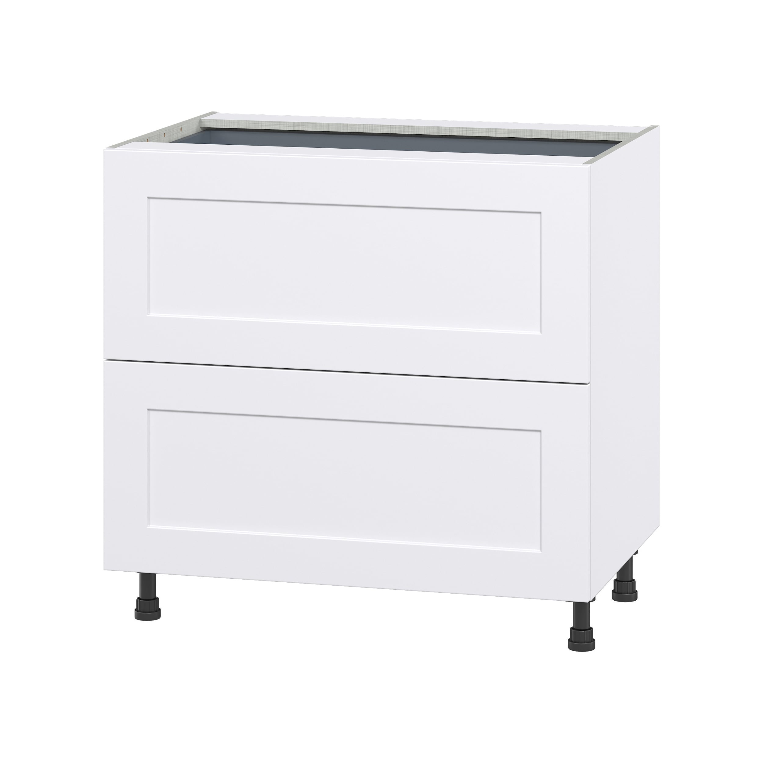 Hugo&Borg Jolie 36-in W x 34.5-in H x 24-in D Warm White 2-Drawer Base Fully Assembled Cabinet