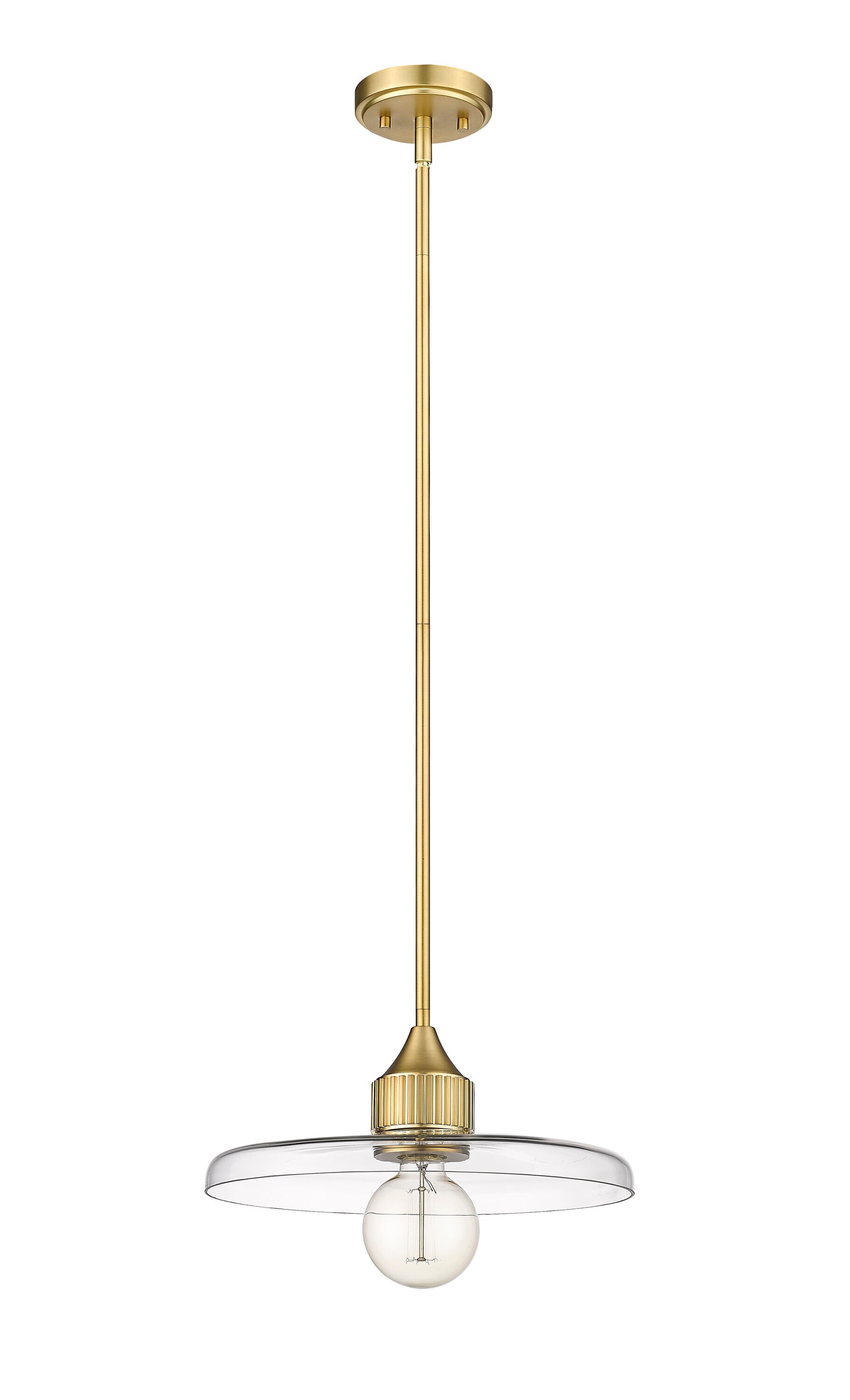 Olde Brass and Glass 14" Indoor/Outdoor Pendant Light