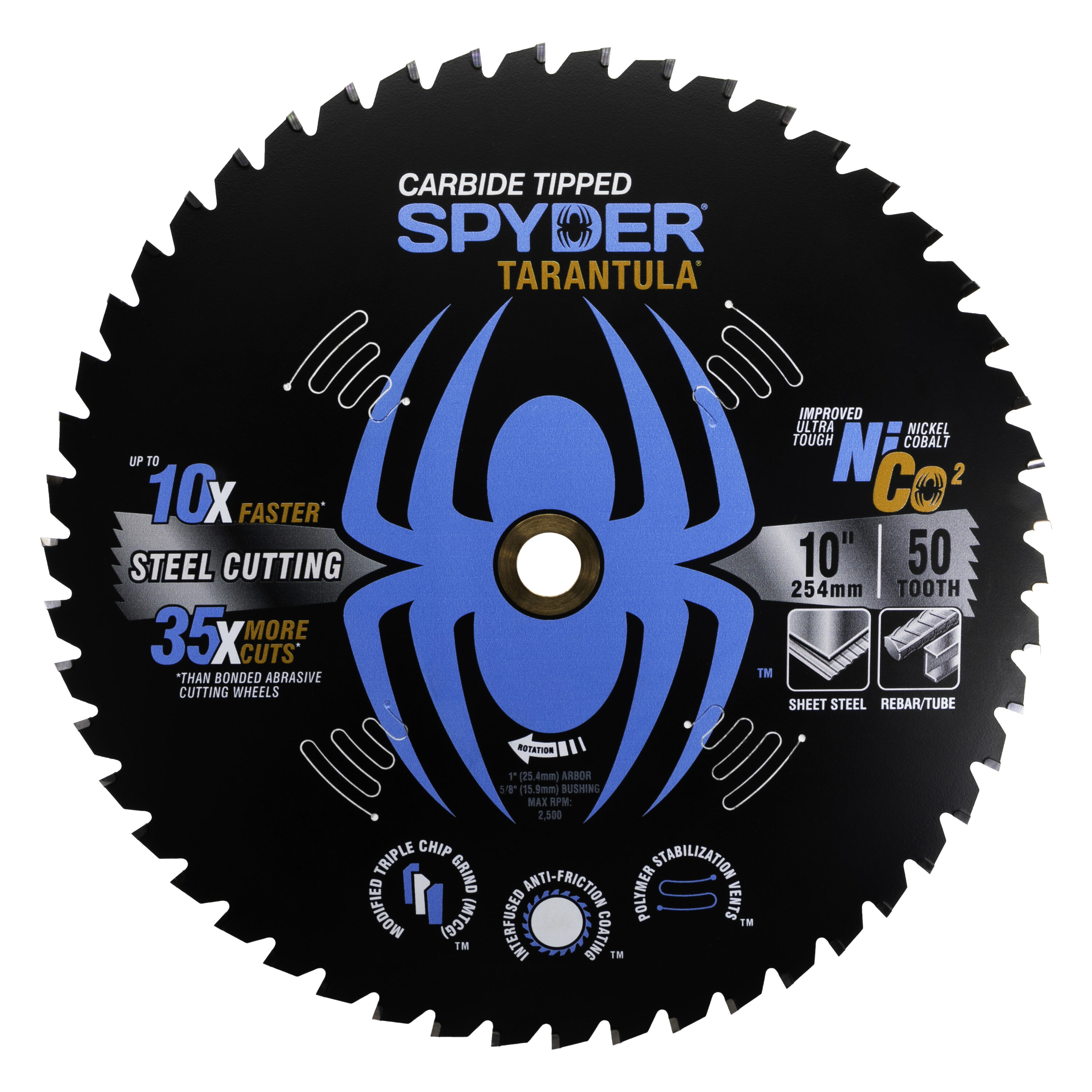 Spyder 13504 10-in 50 -Tooth Tungsten carbide-tipped steel Circular saw blade Individual