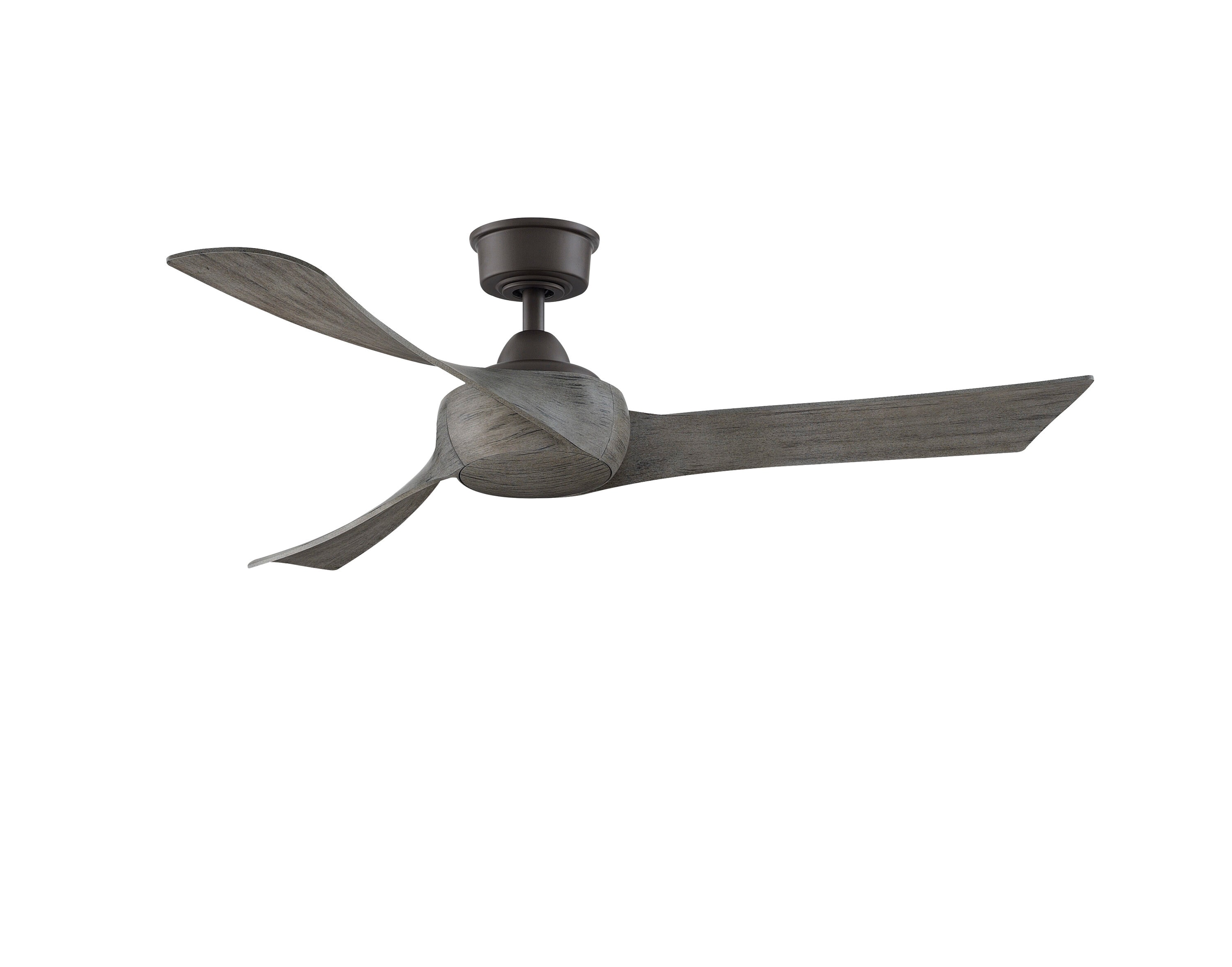 Fanimation Wrap Custom 52-in Matte Greige with Weathered Wood Blades Indoor/Outdoor Smart Ceiling Fan Light Kit Compatible and Remote (3-Blade) FPD8530GR-52WE Sansujyuku sansujyuku.com