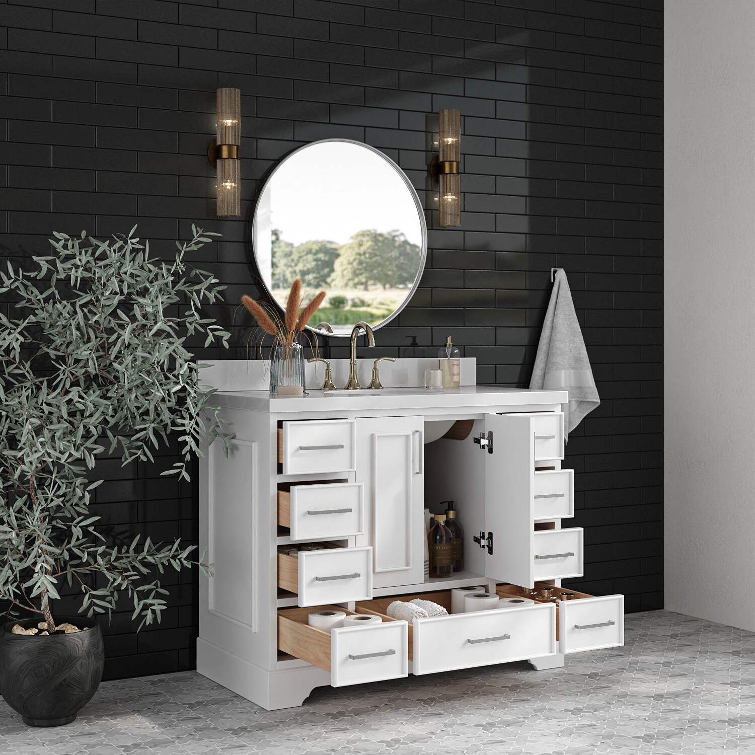 ARIEL M043SWQOVOWHT Bath-Vanity-Combo - View #3