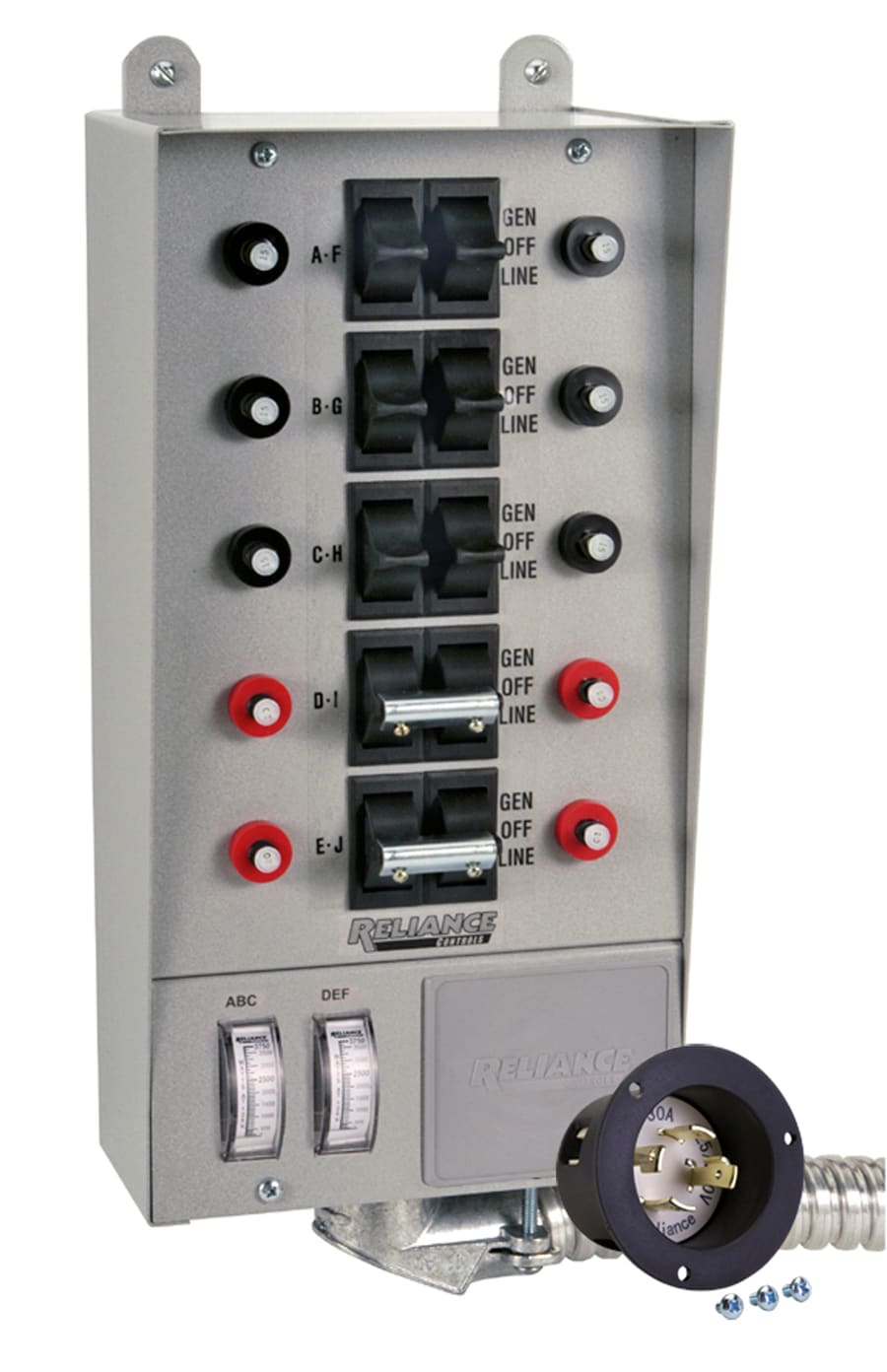 125/250 V Gray Reliance 30216A Manual Transfer Switch 7500 W 60 A 