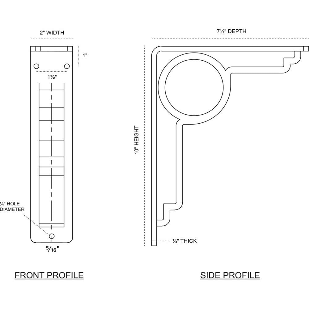 Ekena Millwork Maria 7.5-in x 2-in x 10-in Black Steel Countertop Support Bracket BKTM02X07X10TMA Sansujyuku sansujyuku.com