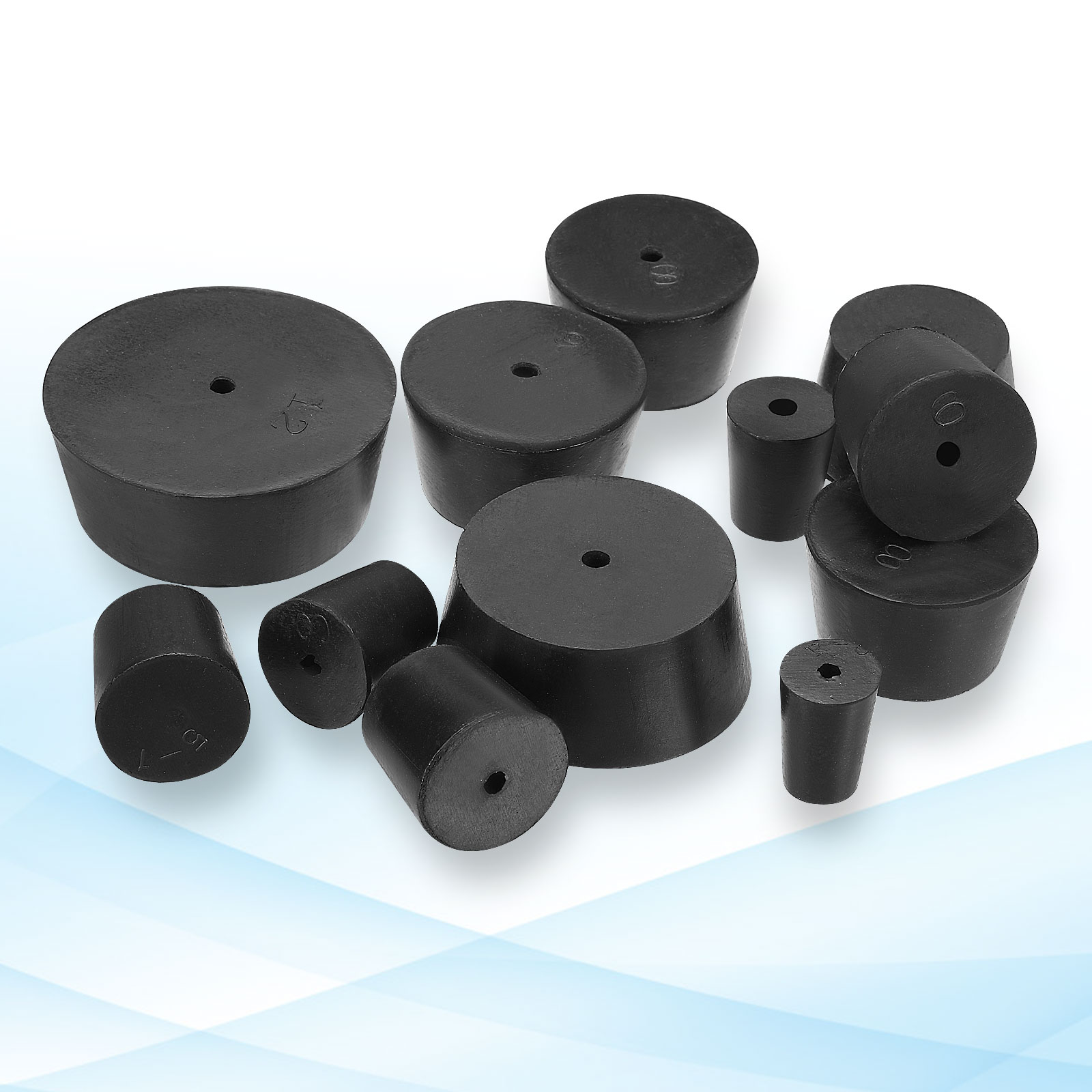 PATIKIL Drilled Rubber Stopper 0.63inch-0.79inch 5pcs Tapered Lab Seal ...