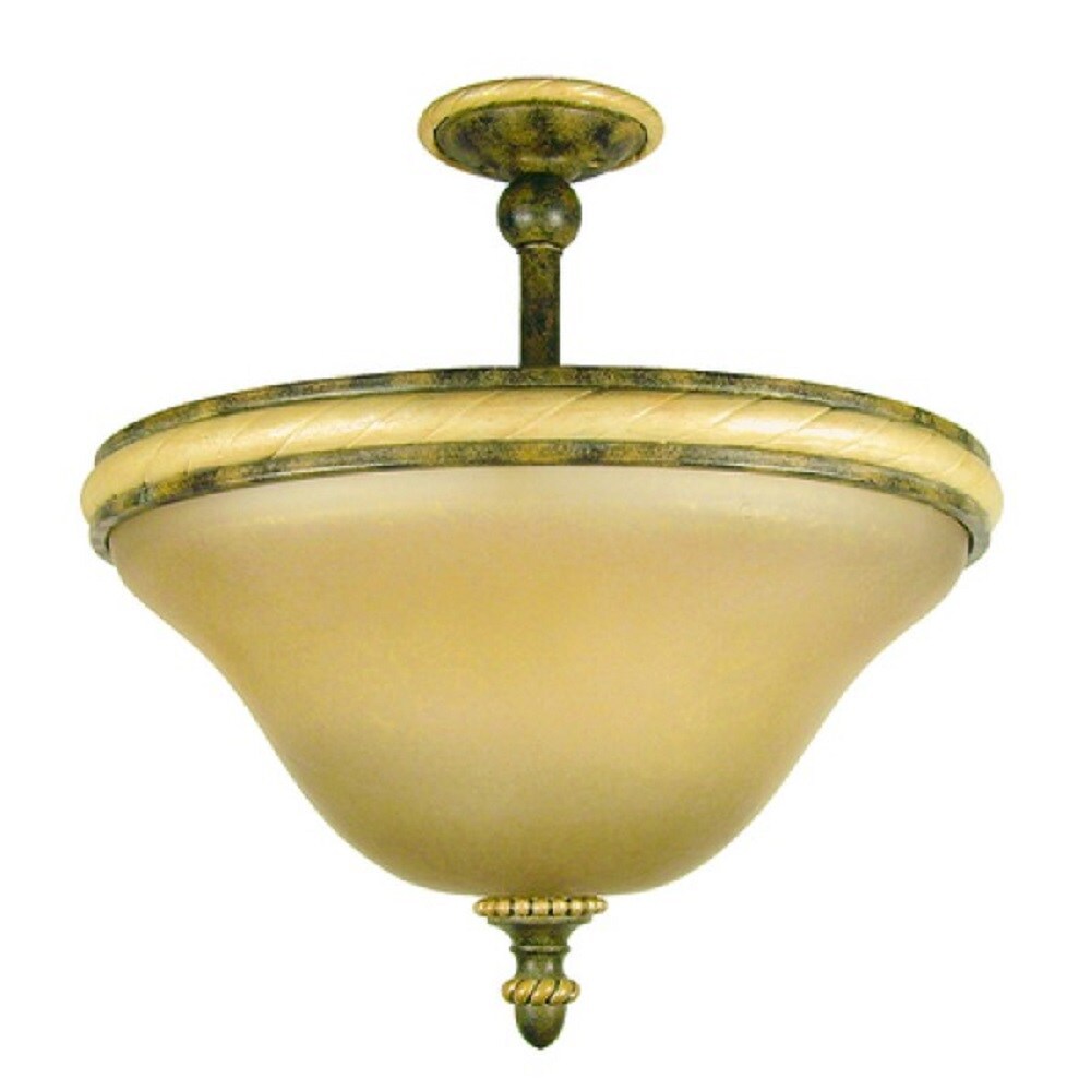Yosemite Home Decor 6353-2GS Ahwahnee 2-Light Grecian Stone Semi-Flush mount light ENERGY STAR