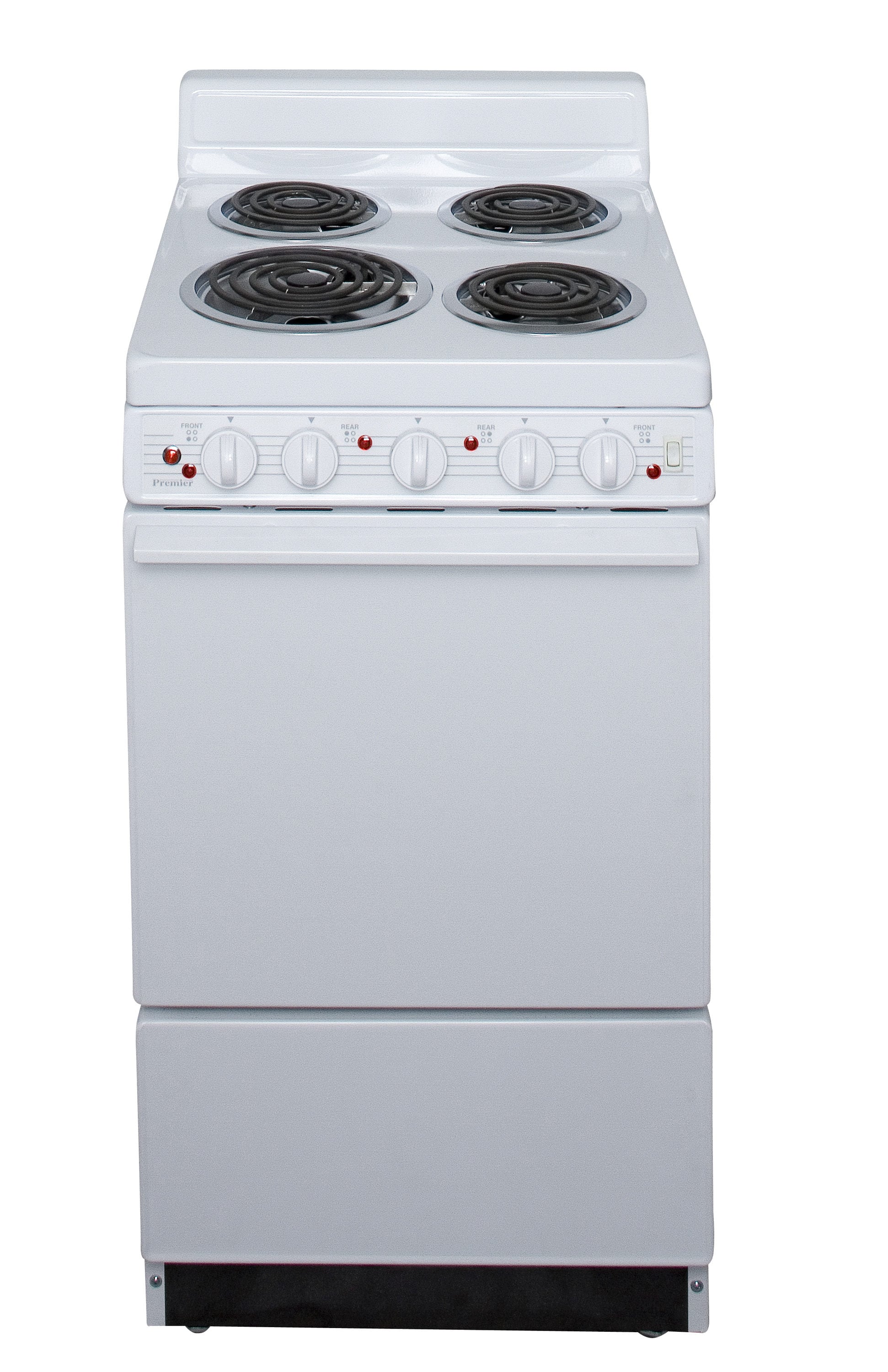 Premier 20 in. 2.4 cu. ft. Oven Freestanding Electric Range with 4  Smoothtop Burners - White