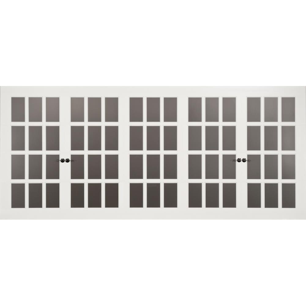 FrenchPorte FPM187WHBL Madeleine 18-ft x 7-ft White Double Garage Door with Windows