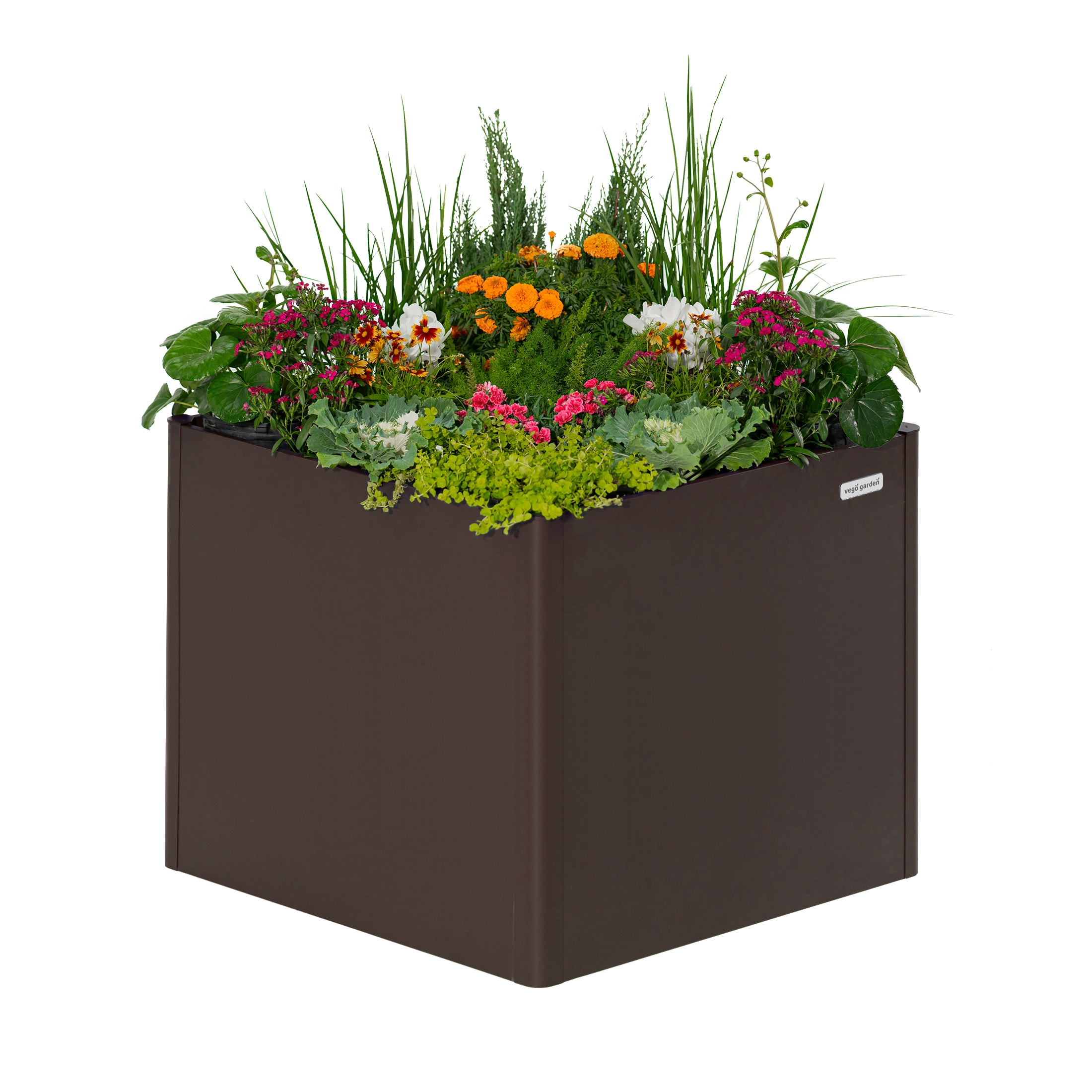 Umber Brown 32" Tall Modern Metal Outdoor Planter Box