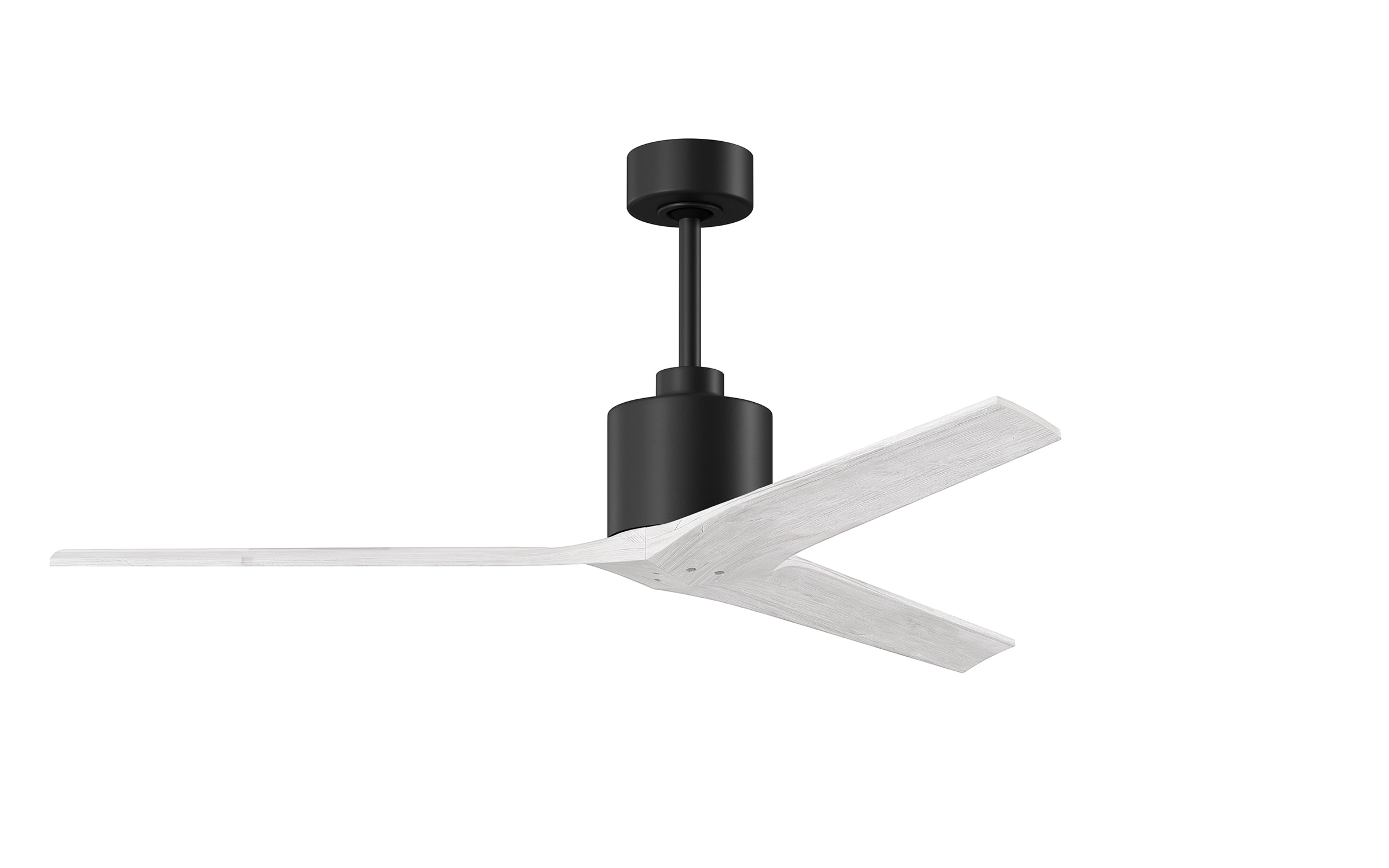 Matthews Fan Company MW-BK-MWH-60 Mollywood 60-in Outdoor Matte Black with Matte White Blades Ceiling Fan Without Light - Remote Included ( 3 -Blade )