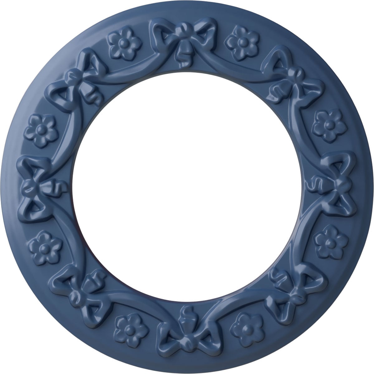 Ekena Millwork CM12RIAMF Ribbon with Bow 12.25-in W x 12.25-in L Painted Americana Polyurethane Whole Ceiling Medallion