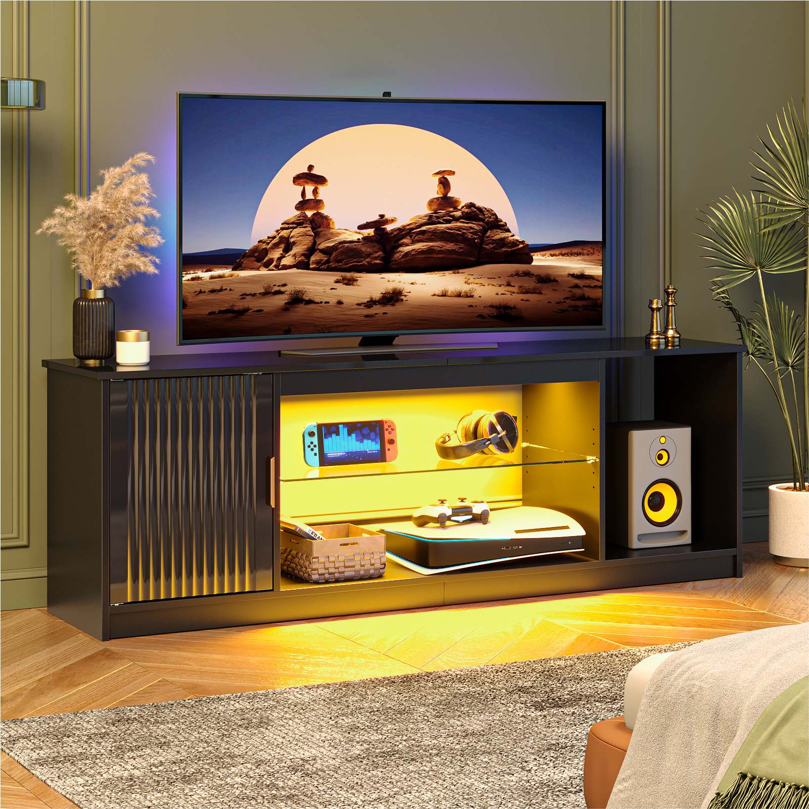 Bestier LOW-L101615C-YBLK Tv-Stands - View #3