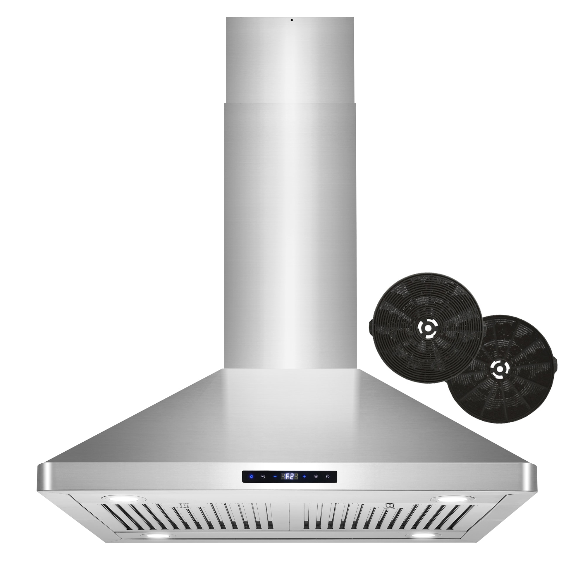 Cosmo 30-in Ductless Stainless Steel Island Range Hood with Charcoal Filter  in the Island Range Hoods department at