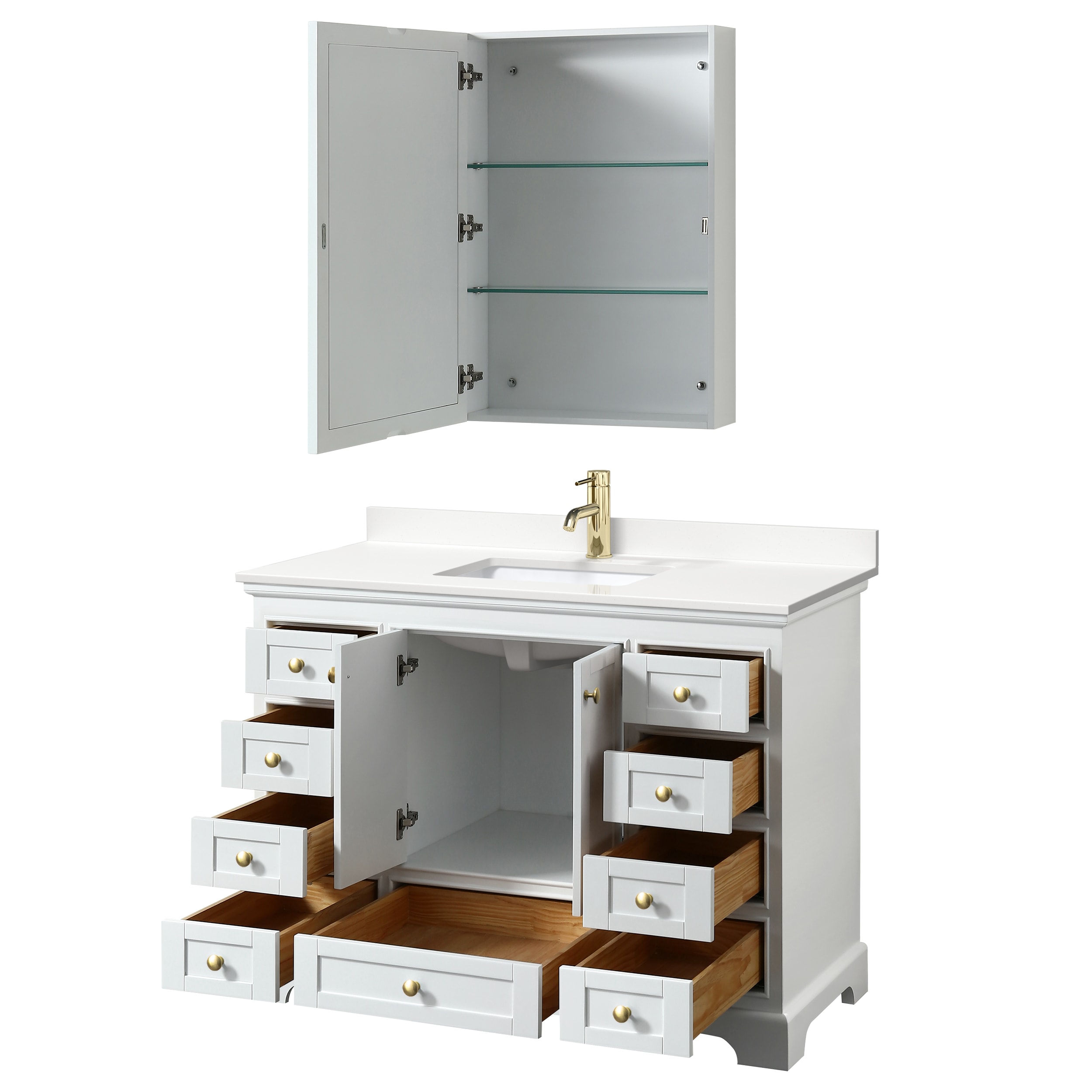 Wyndham Collection WCS202048SWGWQUNSMED Bath-Vanity-Combo - View #2