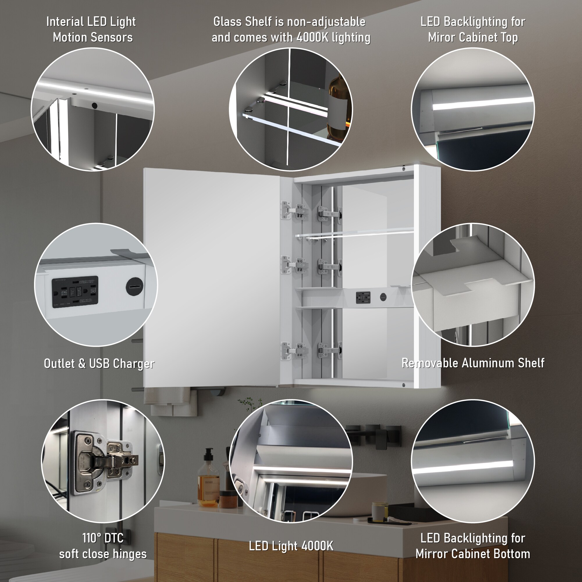 CALVON M14ABMR2430L Bathroom-Medicine-Cabinets - View #3