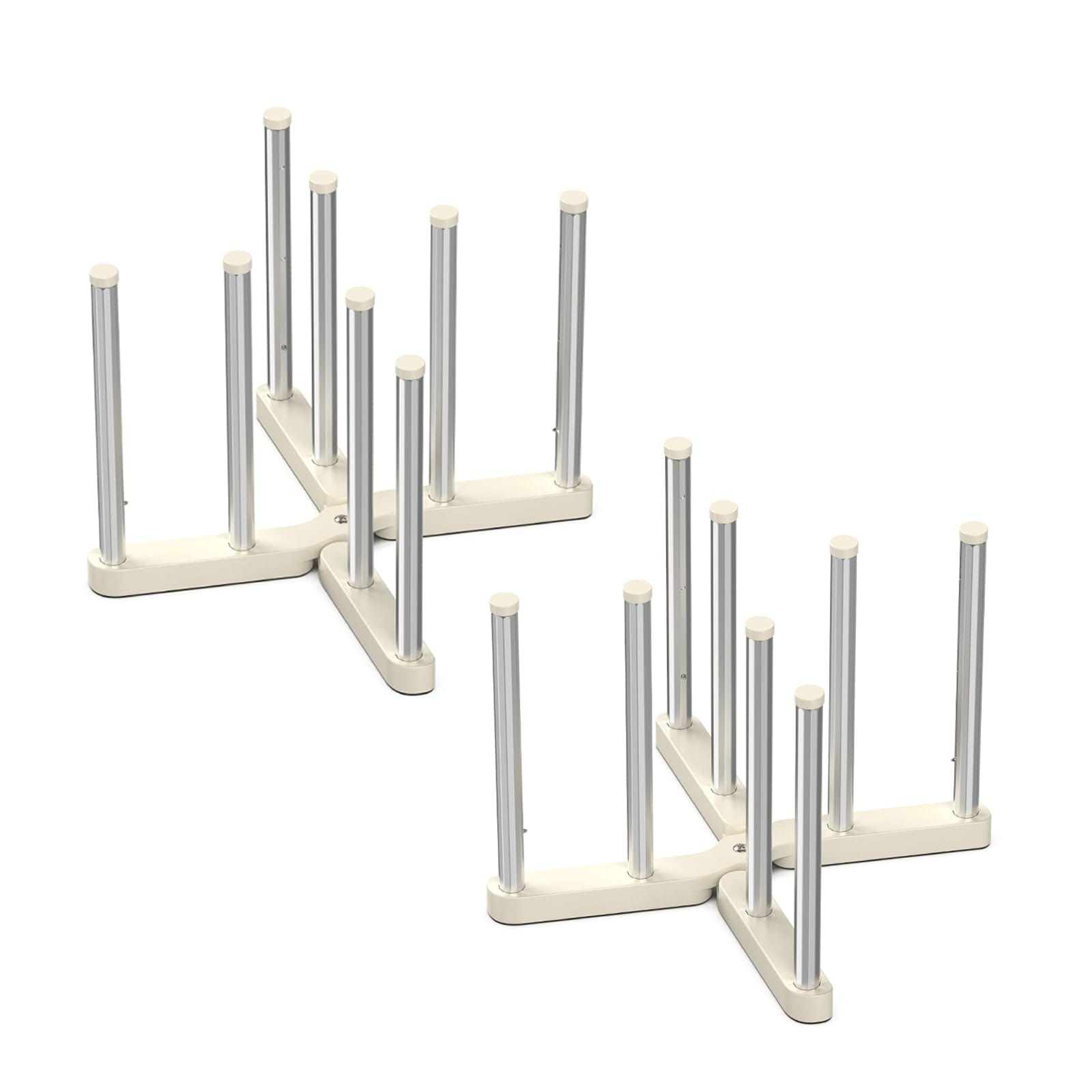 Etokfoks  collapsible reusable storage bag and bottle drying rack set of 2 with retractable aluminum rods plastic bases and anti slip pads