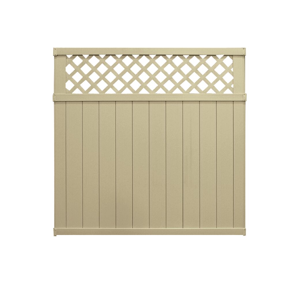 Freedom Wellington 6-ft H x 6-ft W Desert Sand Vinyl Standard Fence ...