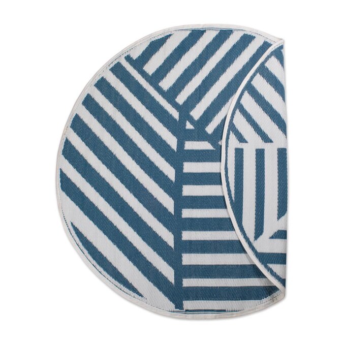 Round Outdoor Geometric Area Rug, Round Outdoor Area Rugs
