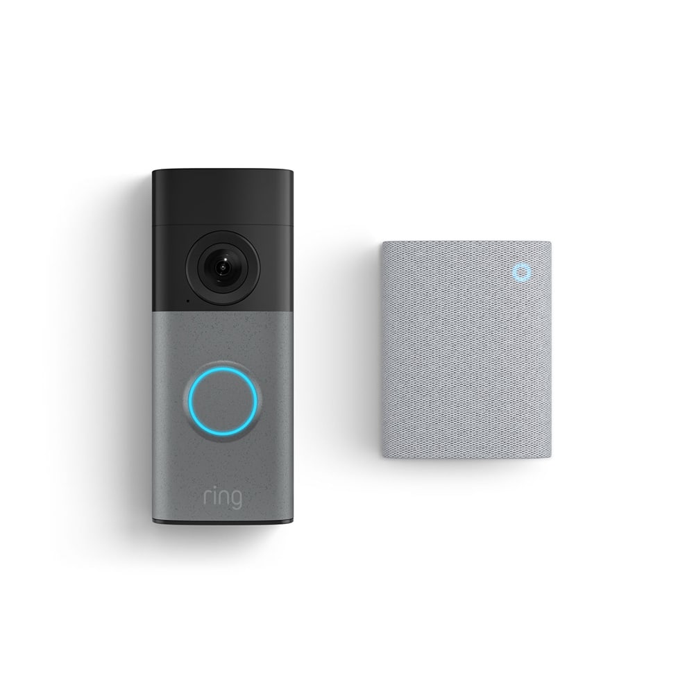 Ring Wired Doorbell (newest model), Speckled Gray + Chime (newest model)