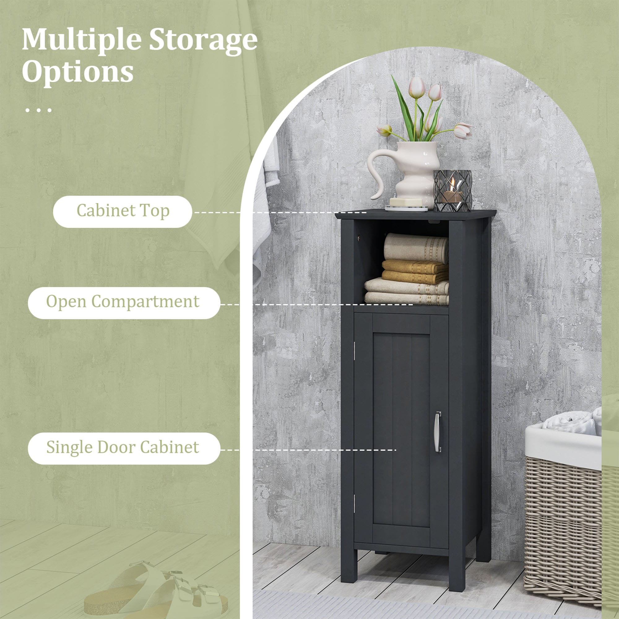 WELLFOR OUJ61186DK Linen-Cabinets - View #8