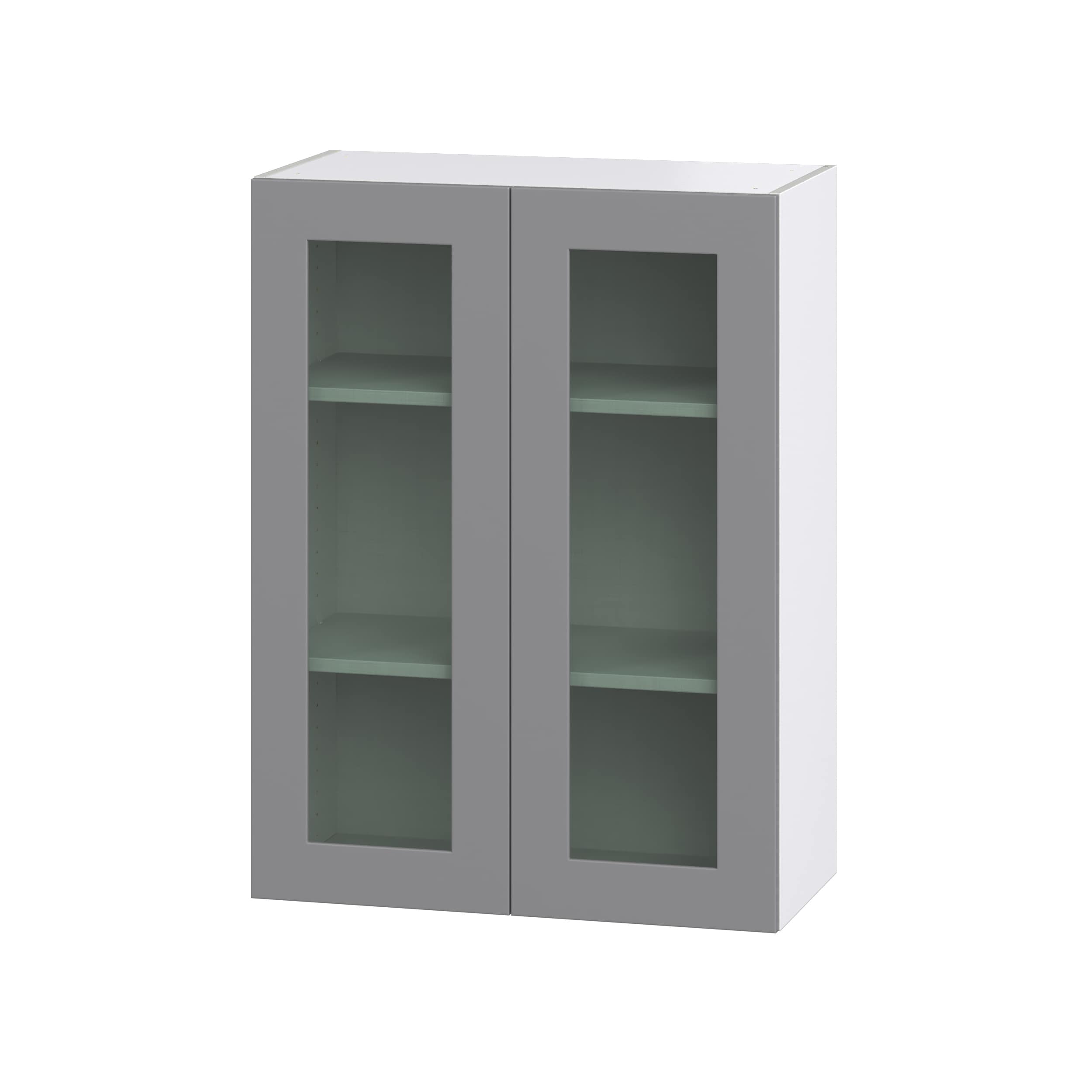 Hugo&Borg DSWG3040-BM Beaumont 30-in W x 40-in H x 14-in D Slate Gray Wall Fully assembled Cabinet (Glass Panel Glass)