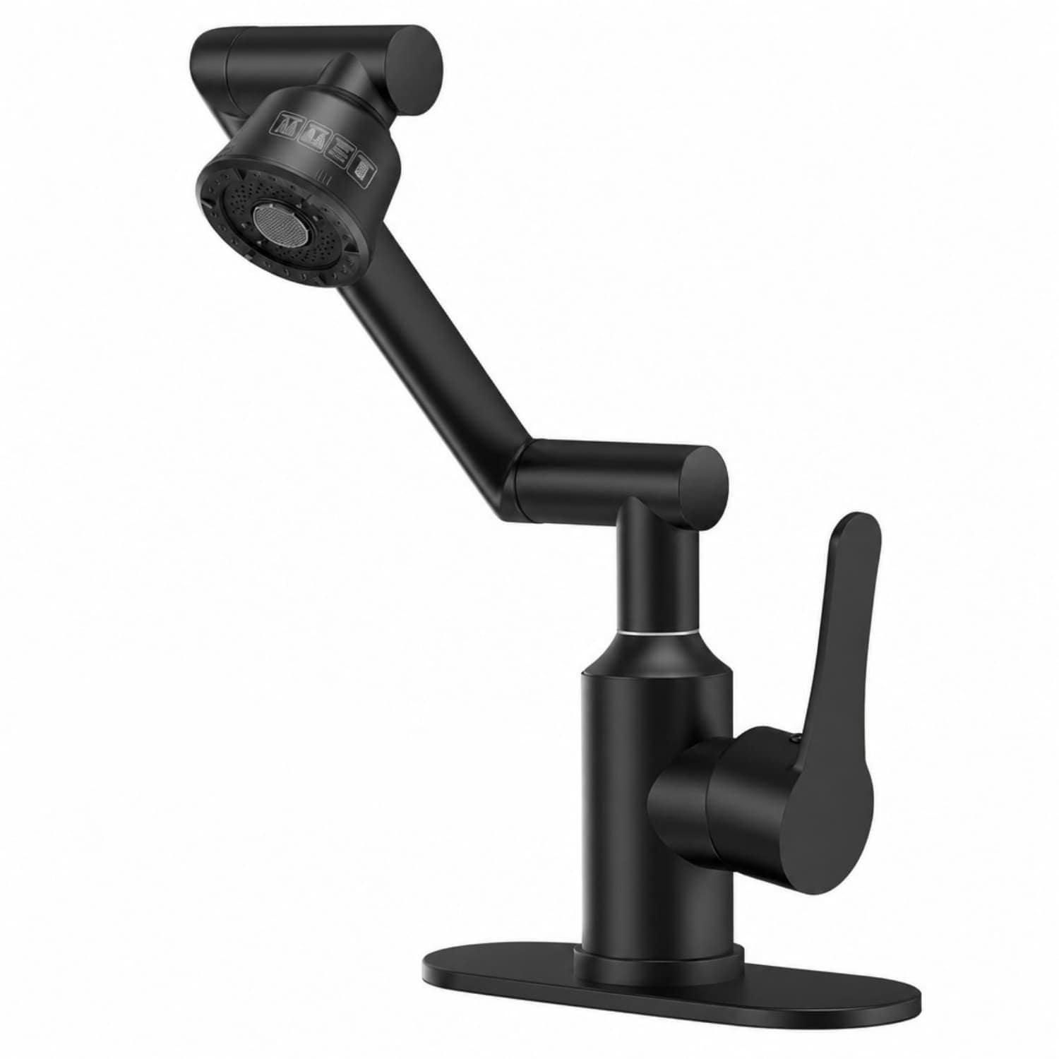 OGETFUUR 4-Mode Matte Black Bathroom Sink Faucet with 3-Stage Rotating Design for Bathroom