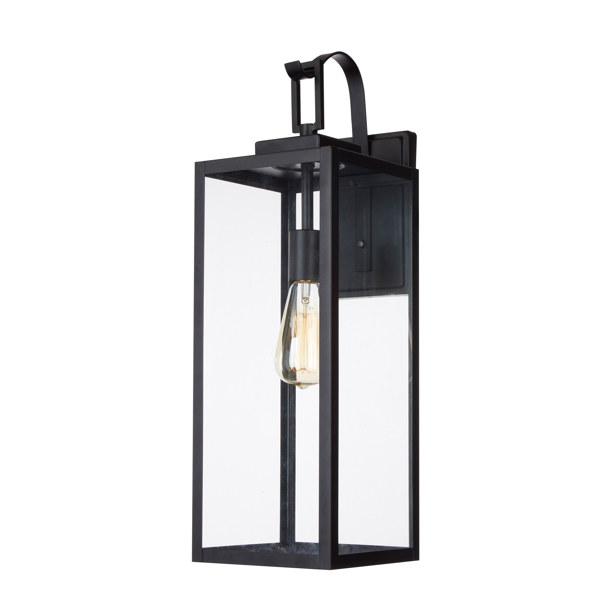 Hukoro 16.5-in Matte Black Modern/Contemporary Outdoor Light Post Lantern