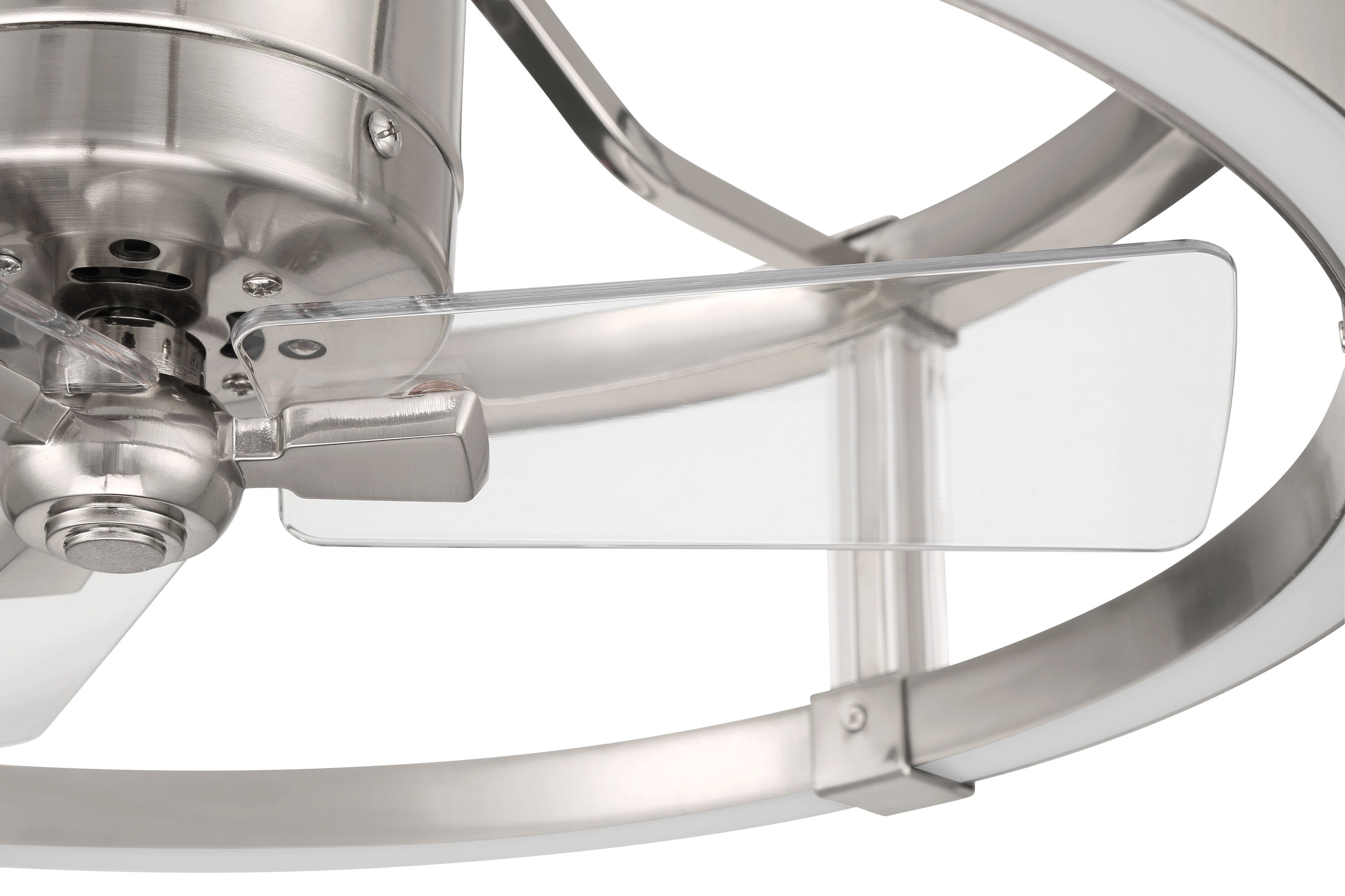Brushed Polished Nickel 18" Ceiling Fan with LED Lights and Remote