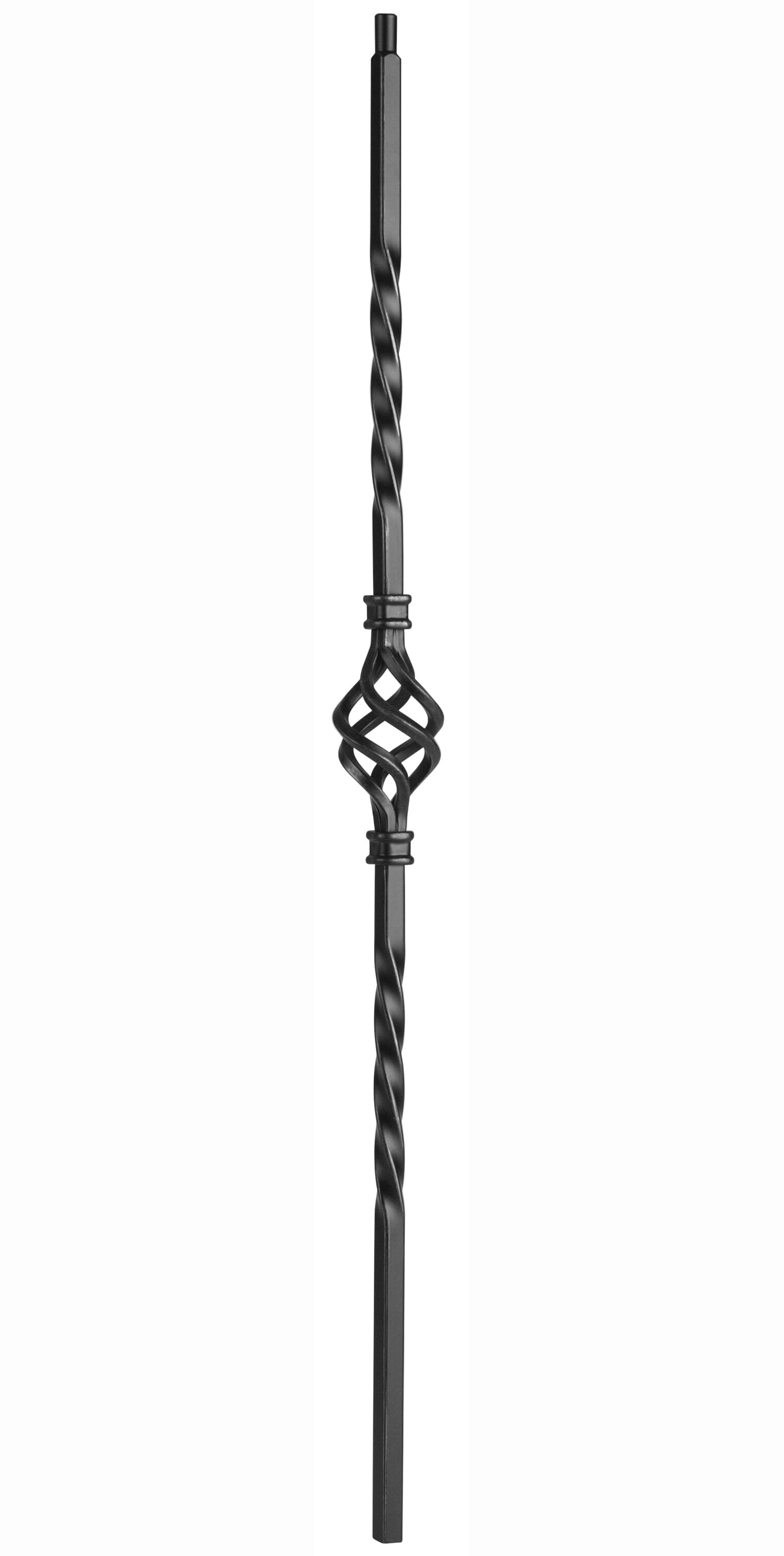 Crown Heritage 4583121FB30 30-in x 2.375-in Satin Black Aluminum Pin Top Single Basket Stair Baluster