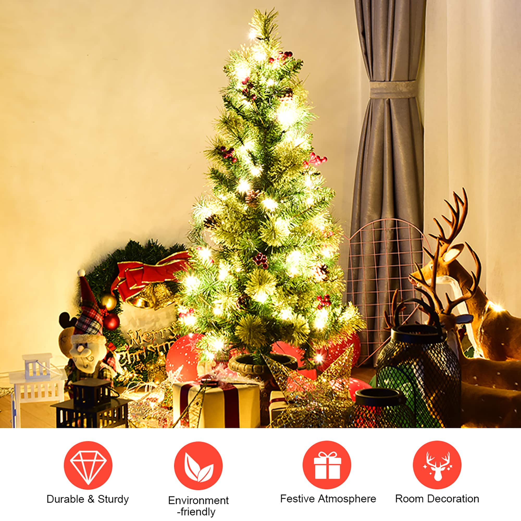 Goplus LWS00813 Artificial-Christmas-Trees - View #4