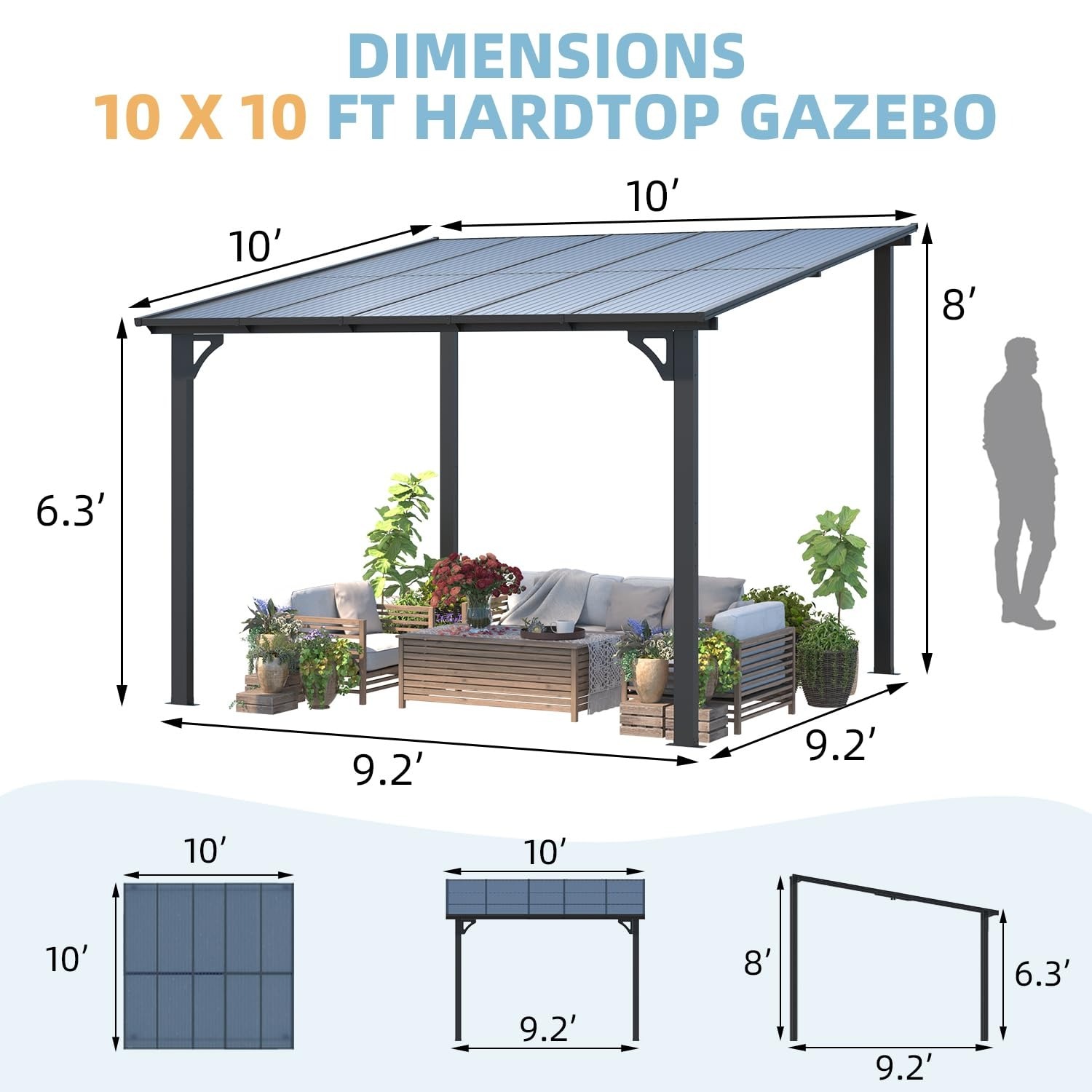 AECOJOY 16302BK-LS01 Wood-Resin-Gazebos - View #3