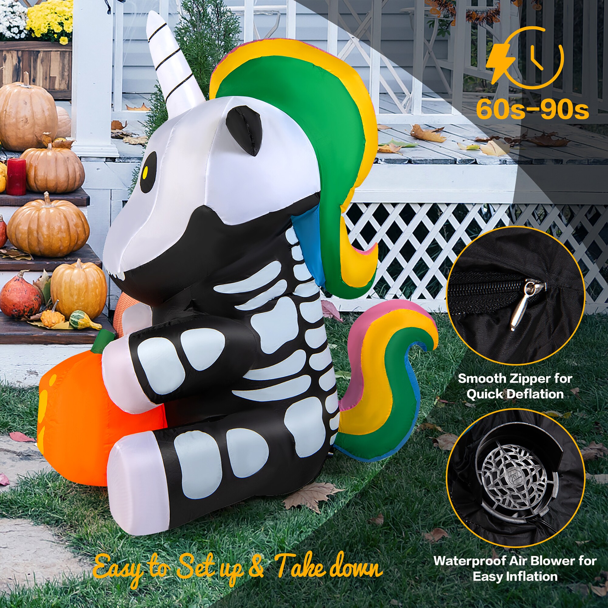 Goplus 5-ft Pre-Lit Happy Halloween Inflatable in the Outdoor