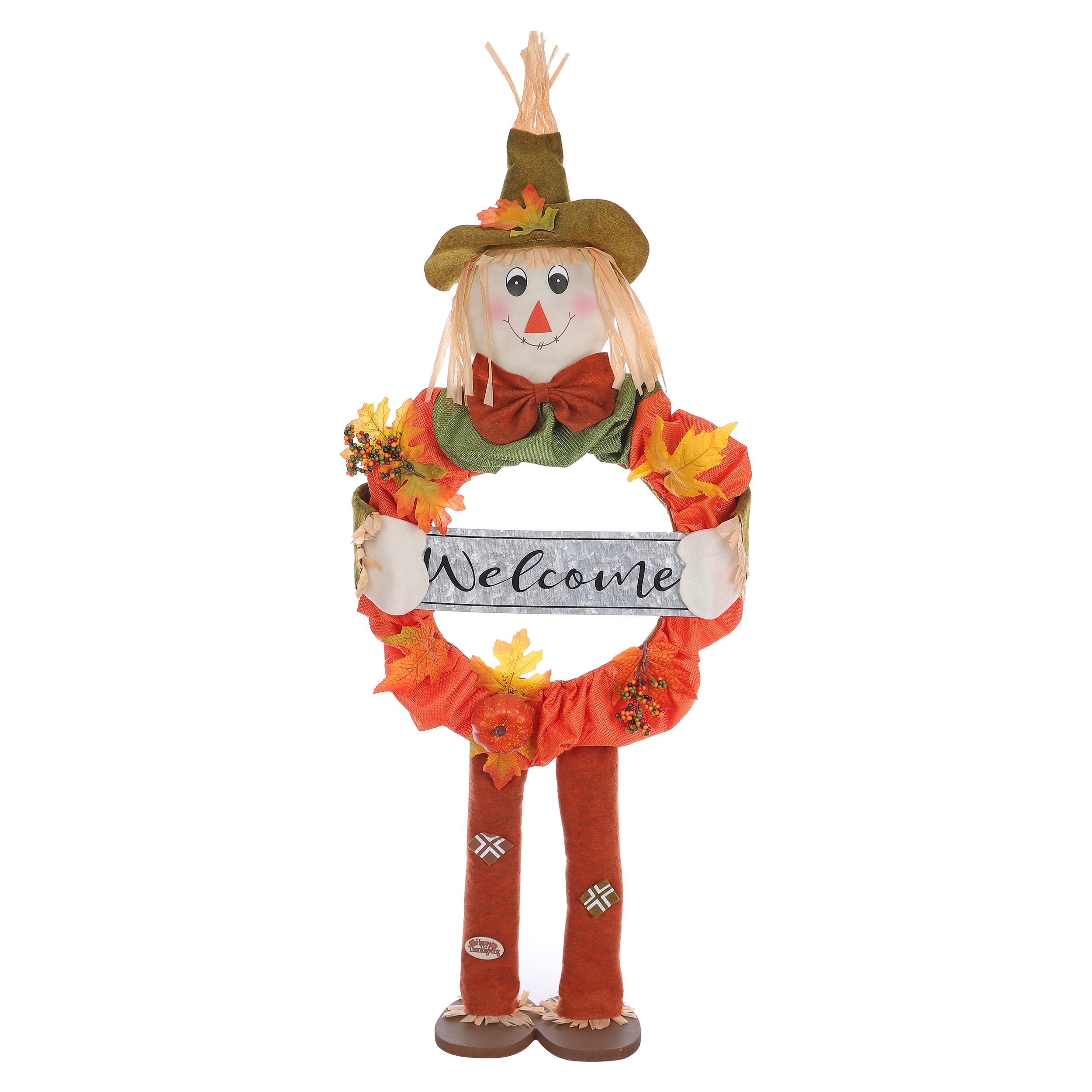 The Holiday Aisle® Outdoor Fall Decor Halloween Scarecrow For Garden  Ornament Sitting On Hay Bale, Straw Multicolor, Set Of 3, 16 In.