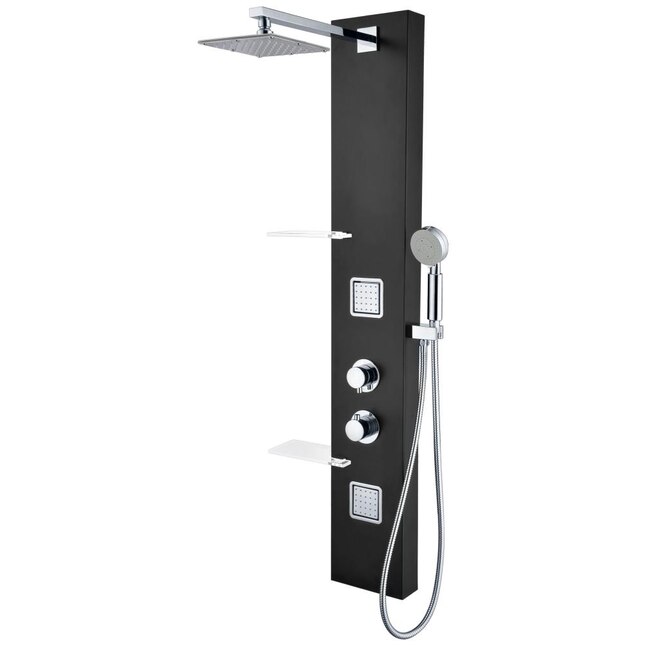ANZZI Ronin Black 2-Spray Shower Panel System (Valve Included) ANZZI Ronin Black 2-Spray Shower Panel System (Valve Included)