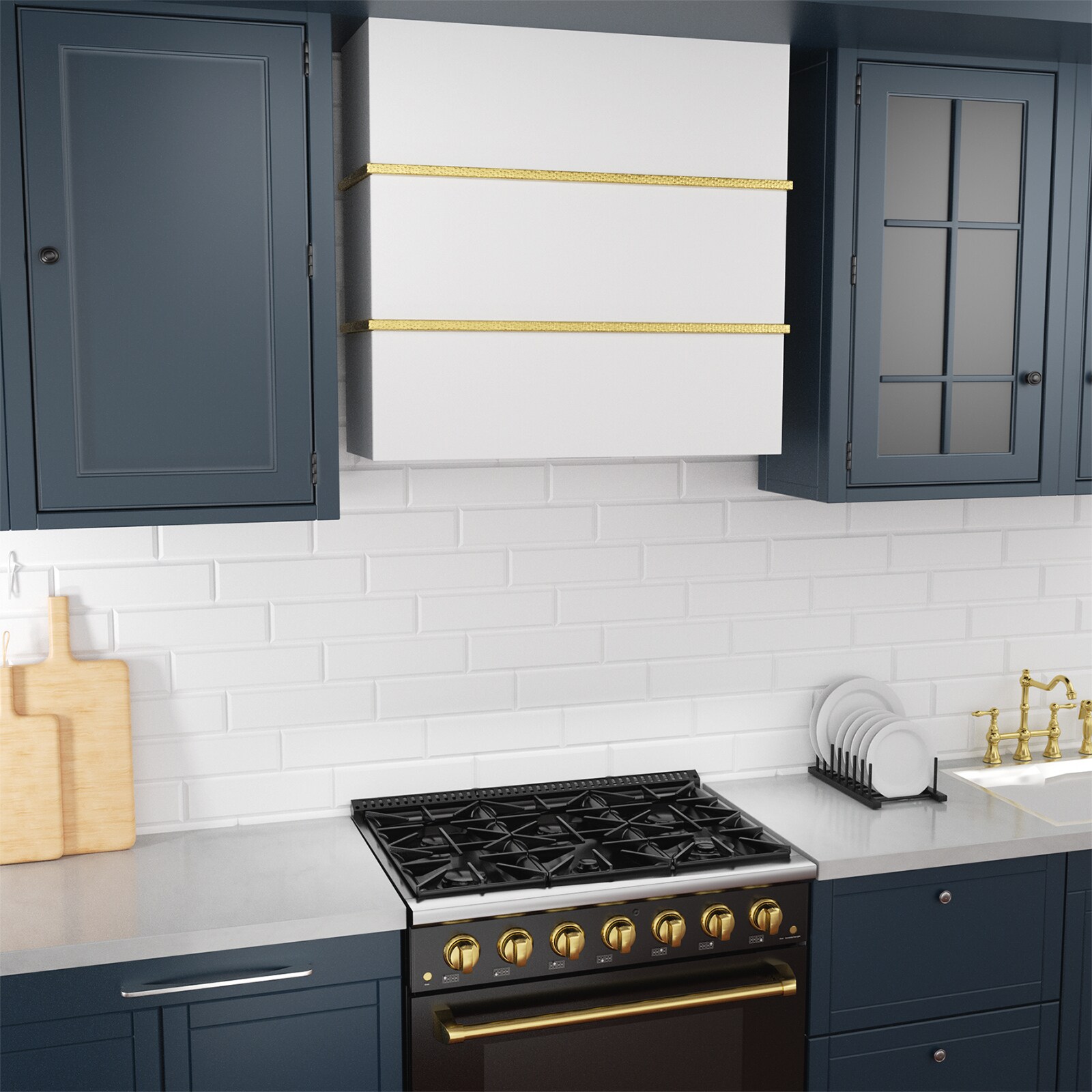 Akicon 30-Inch Stainless Steel Wall-Mounted Range Hood with LED Lights