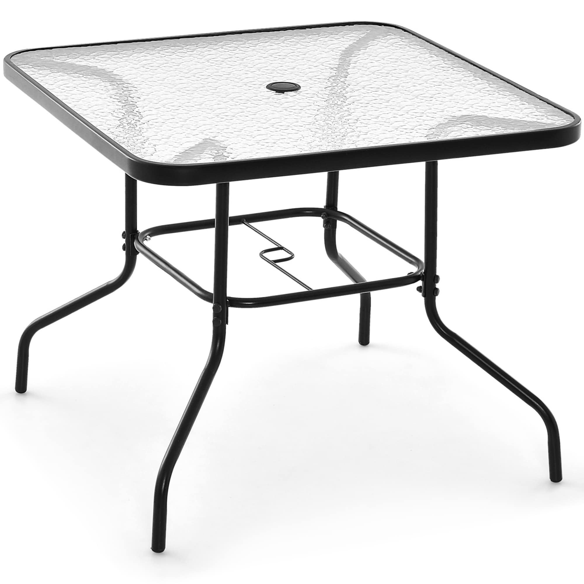 Costway HCST01130 Square Dining Table 34-in W x 34-in L with Umbrella Hole