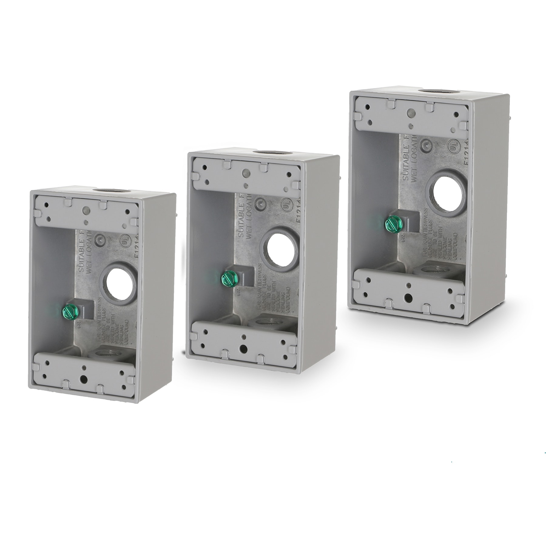 Bell 1 -Gang Aluminum Weatherproof New work/Old work Rectangular Electrical Box 3 -Pack